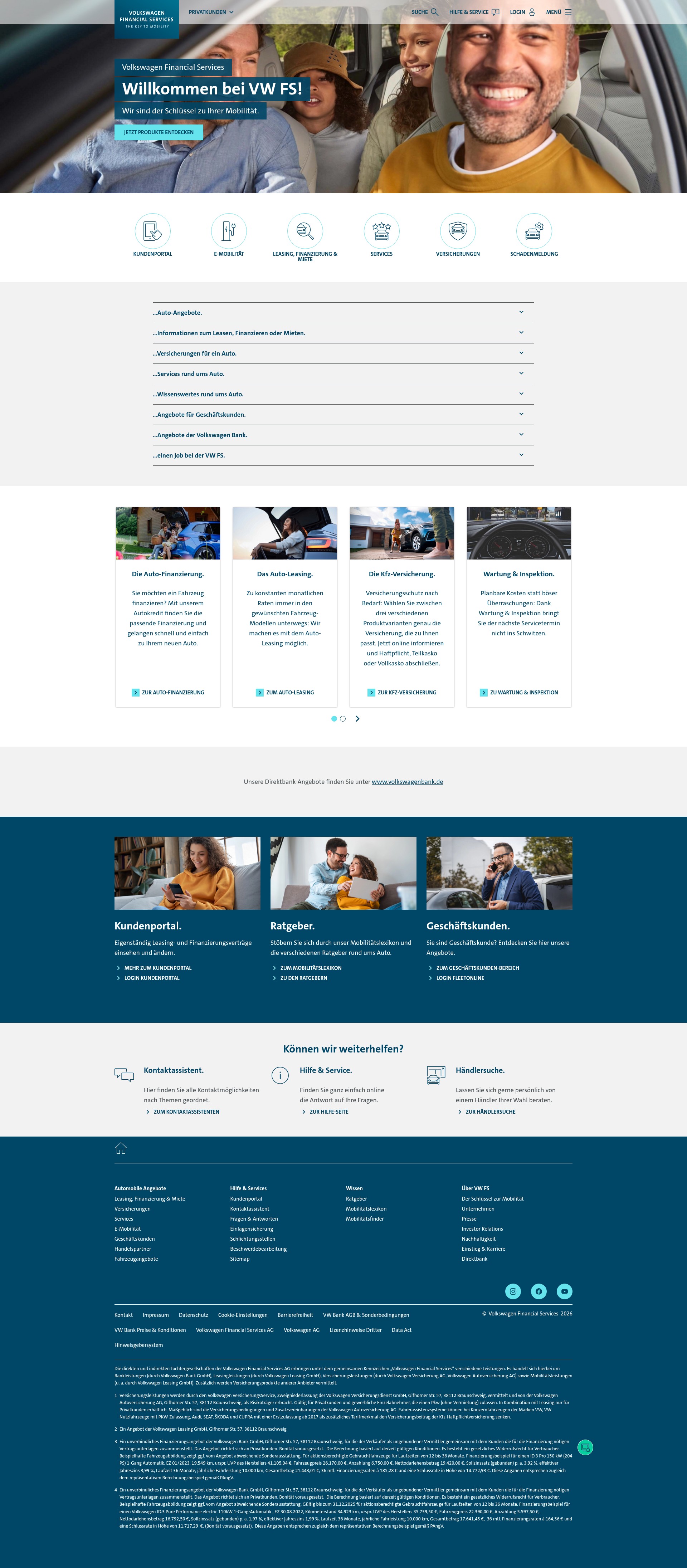 Screenshot of vwfs.de
