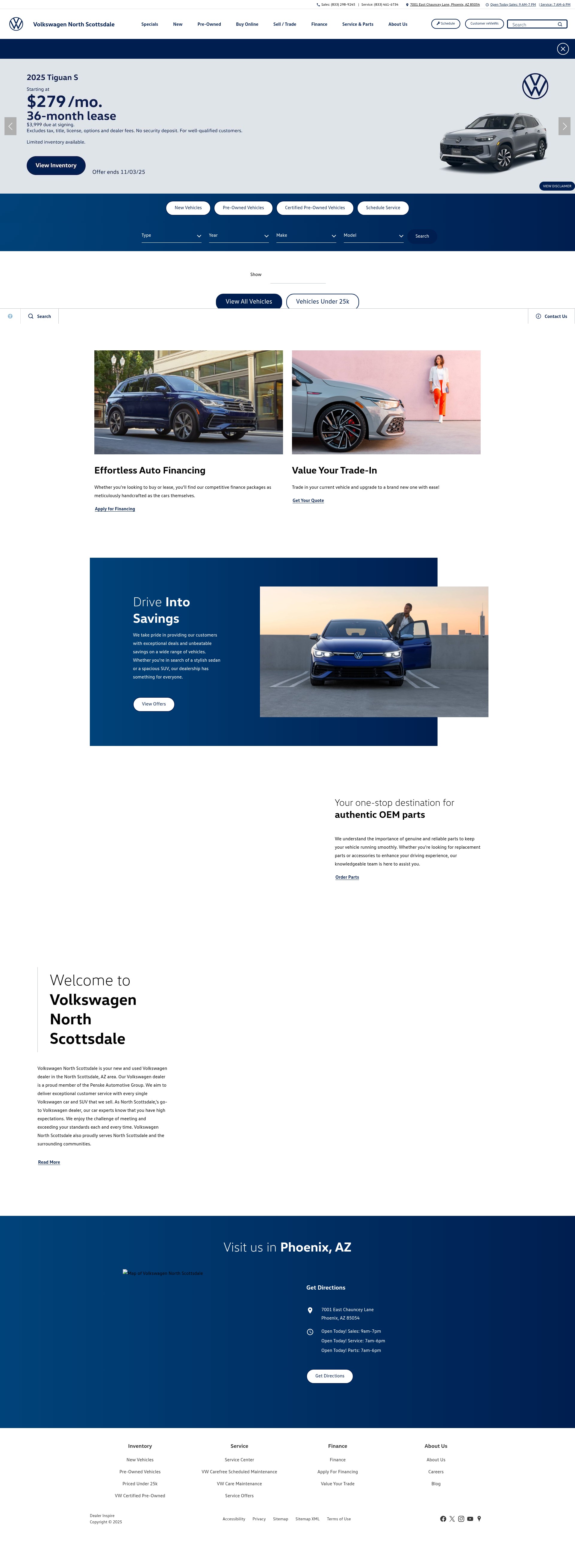 Screenshot of vwnorthscottsdale.com