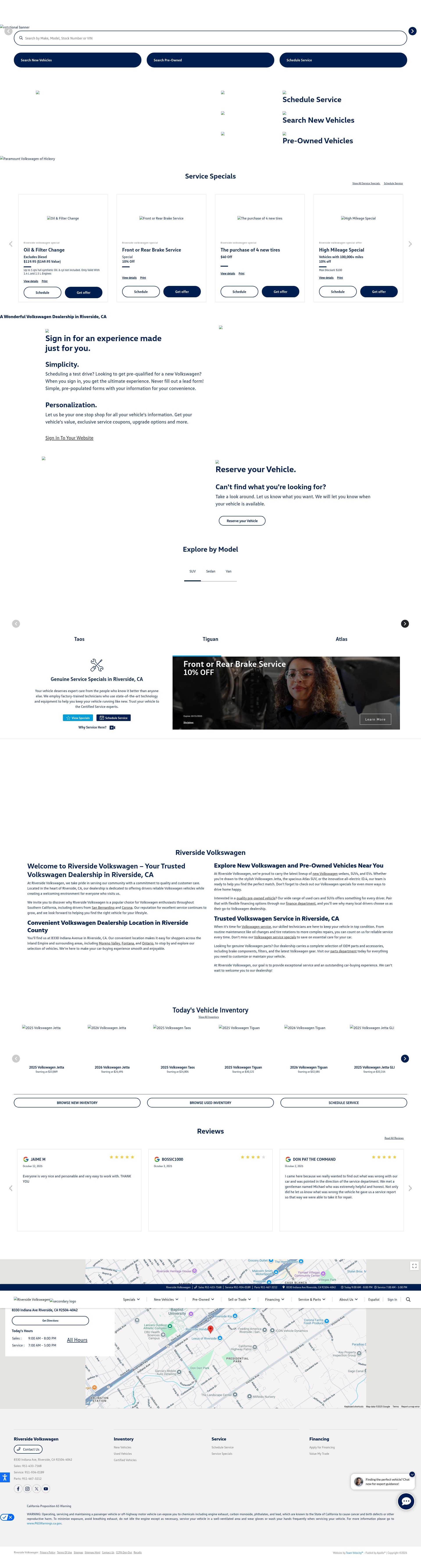 Screenshot of vwriverside.com