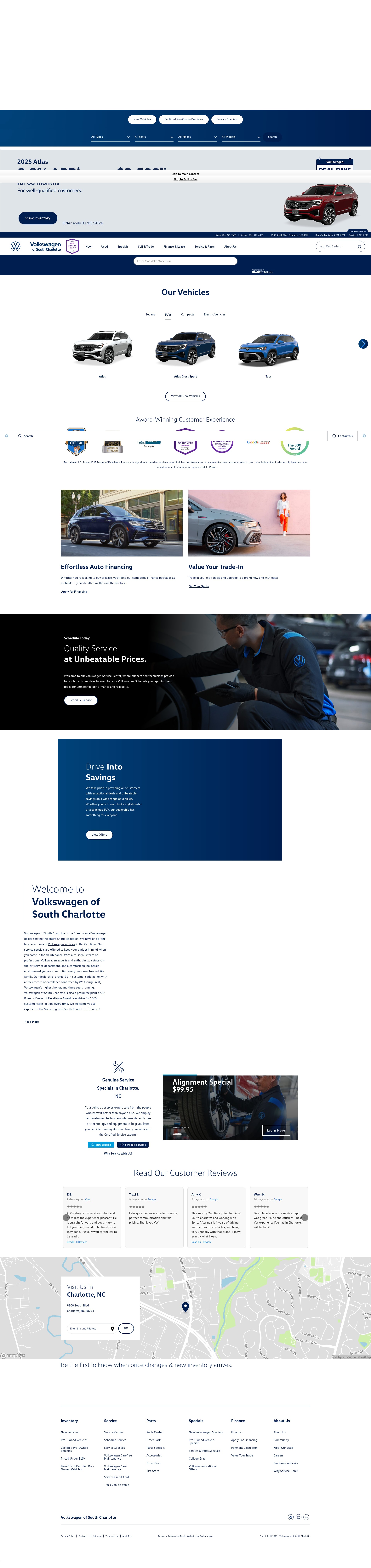 Screenshot of vwsouthcharlotte.com