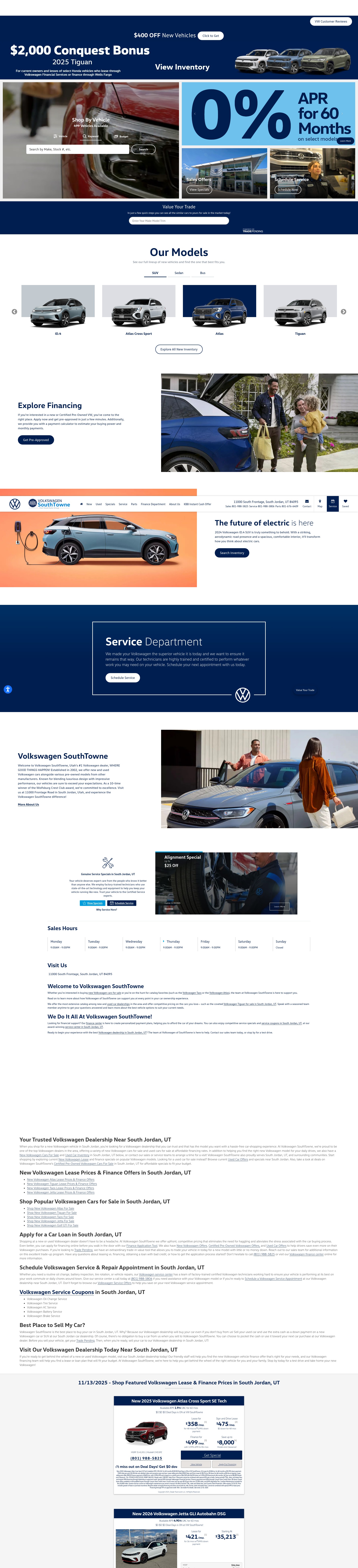 Screenshot of vwsouthtowne.com