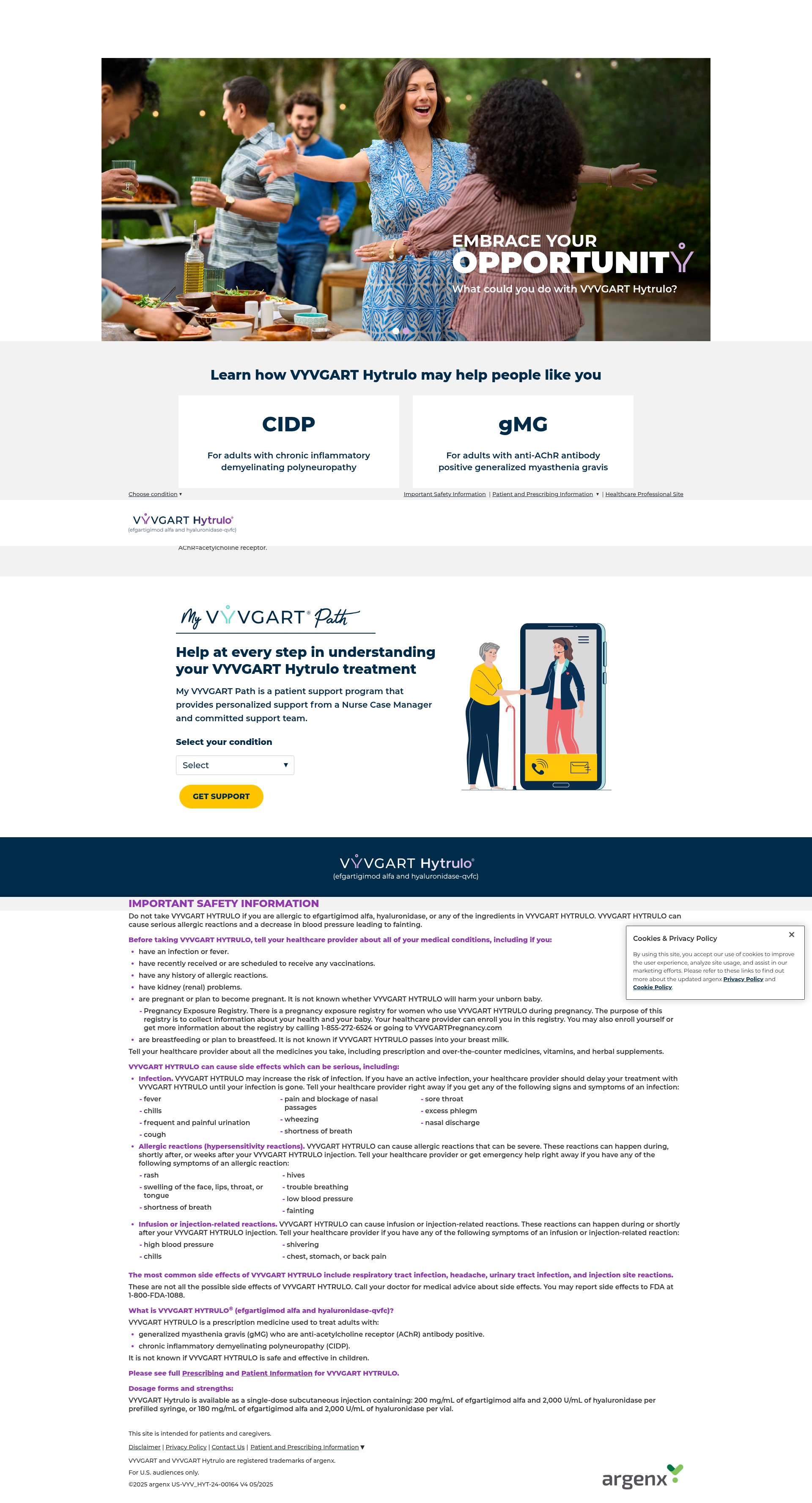 Screenshot of vyvgart.com