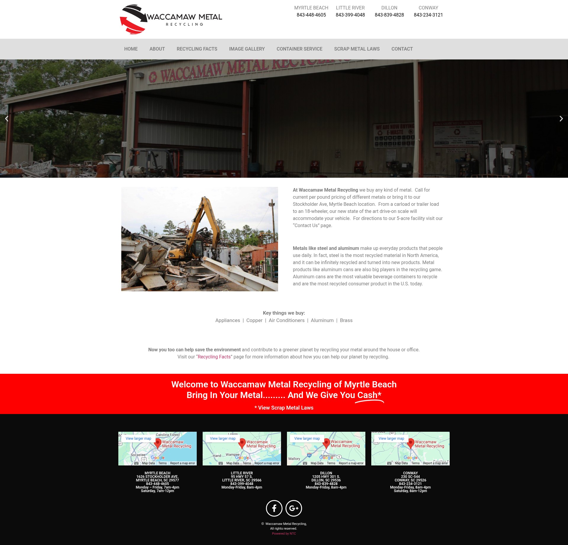 Screenshot of waccamawmetalrecycling.com