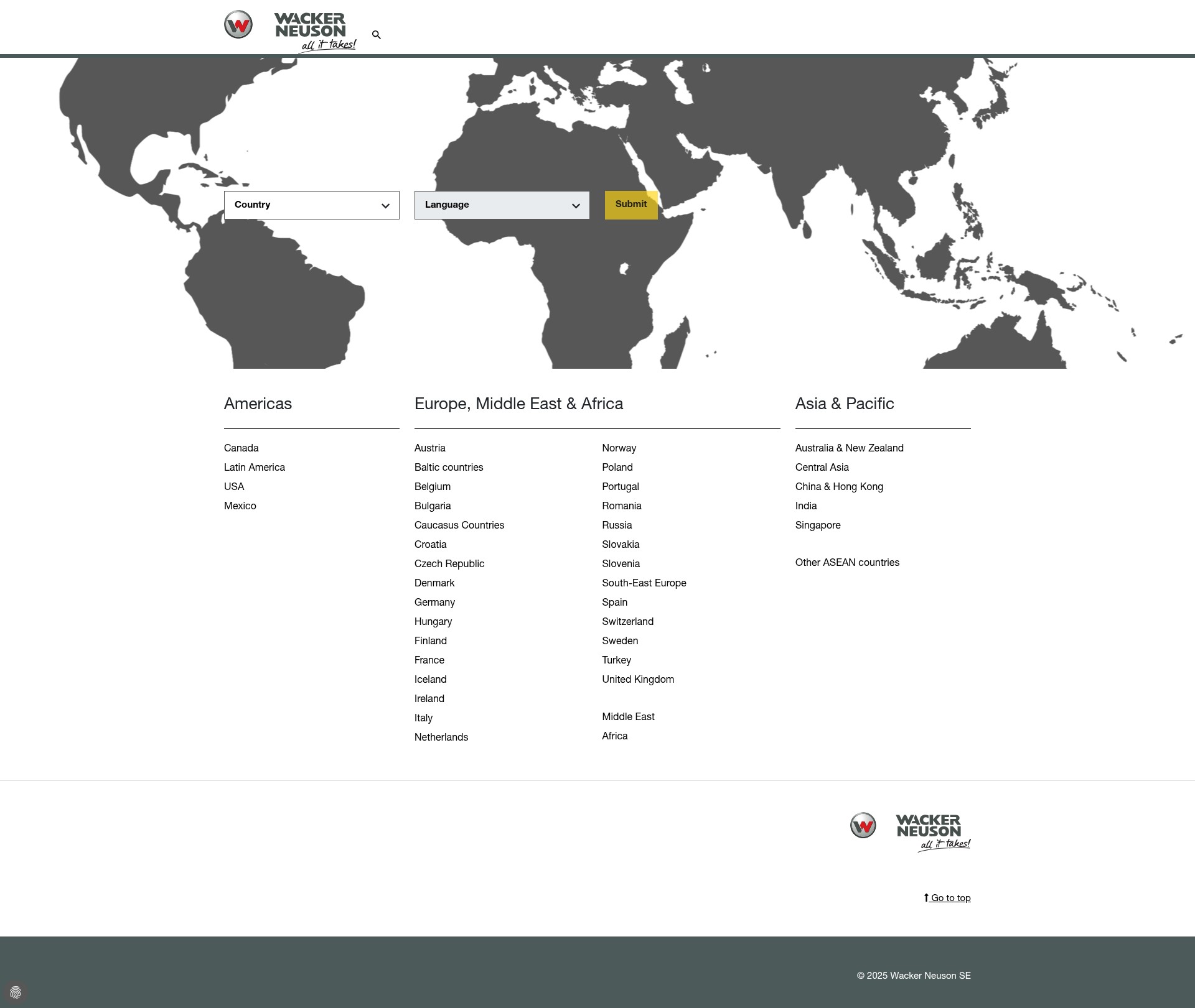 Screenshot of wackerneuson.com