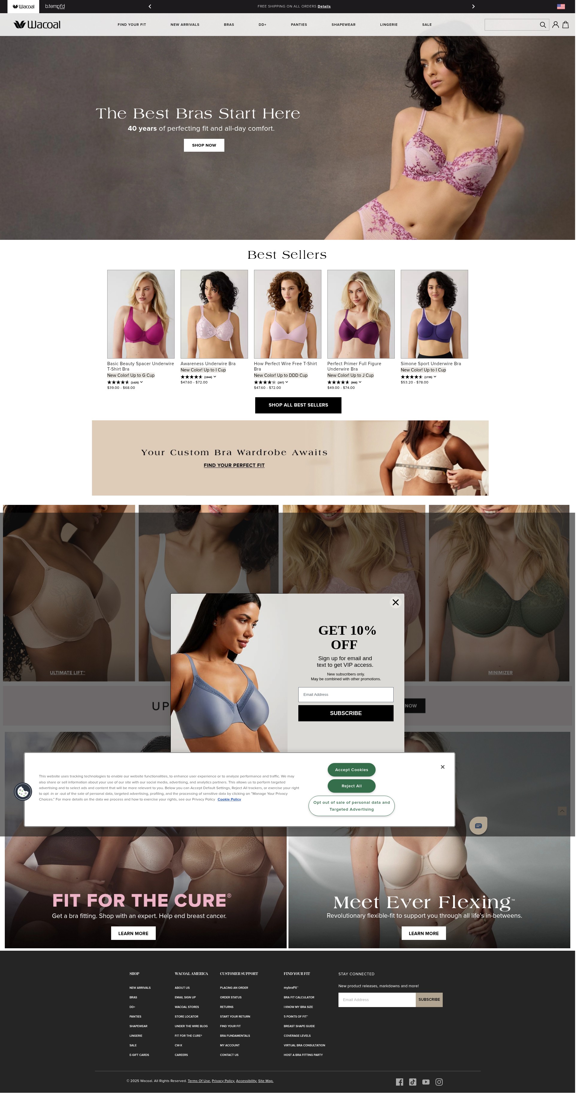 Screenshot of wacoal-america.com