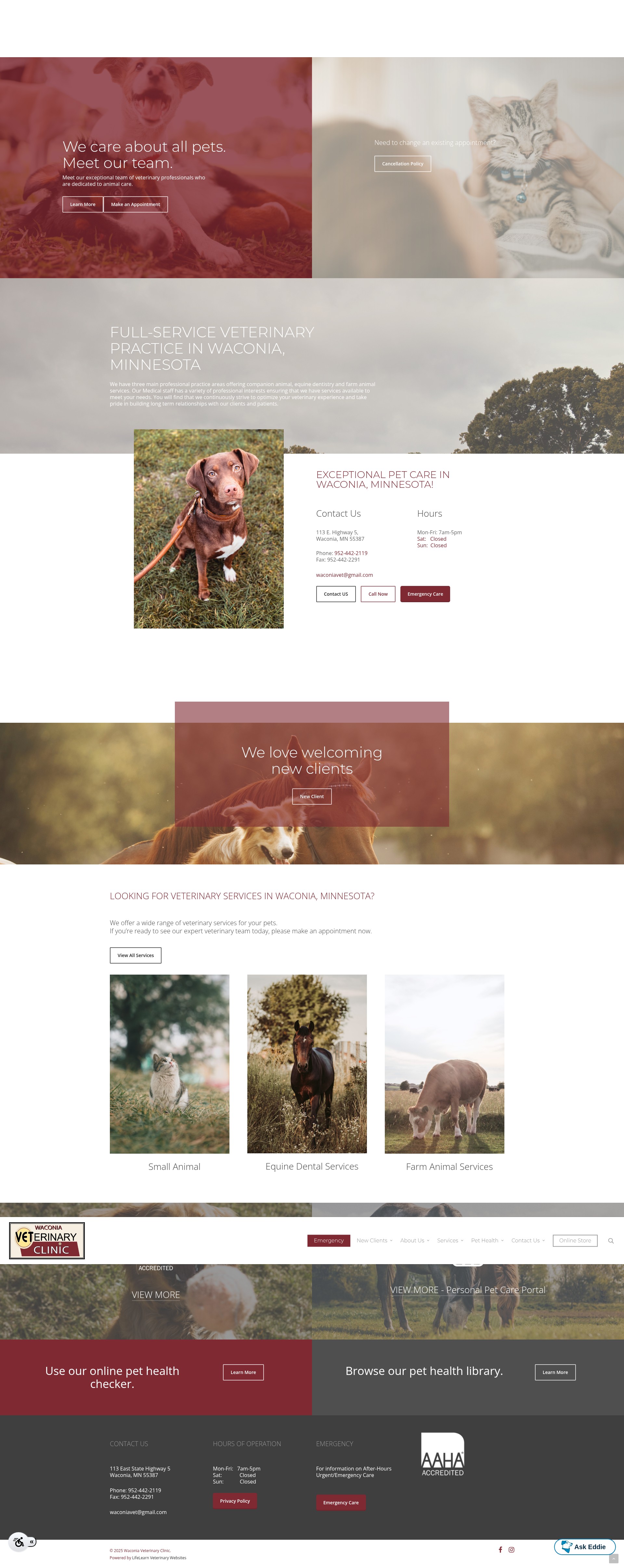 Screenshot of waconiavet.com