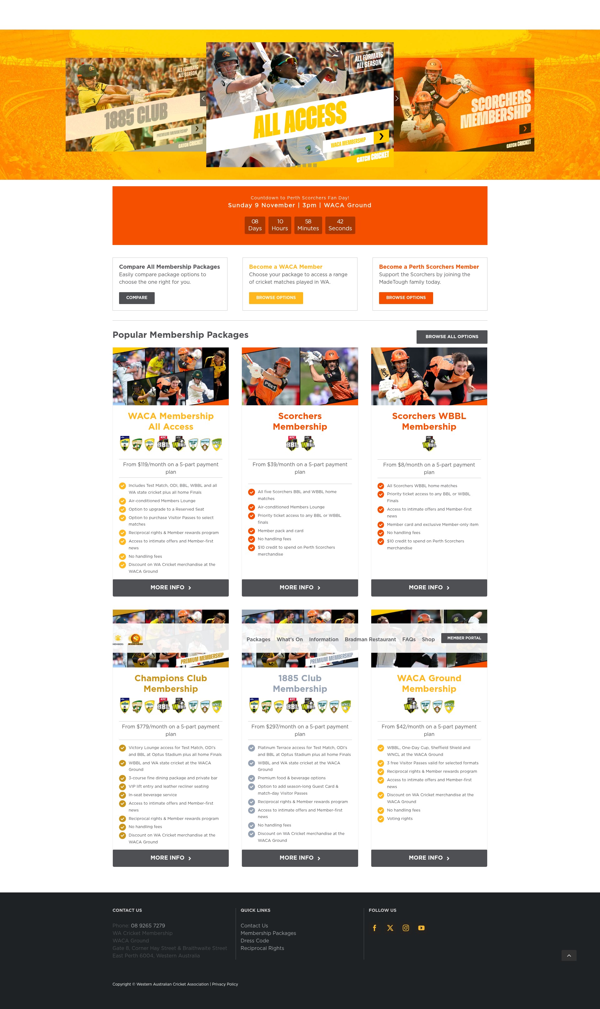 Screenshot of wacricketmembership.com.au
