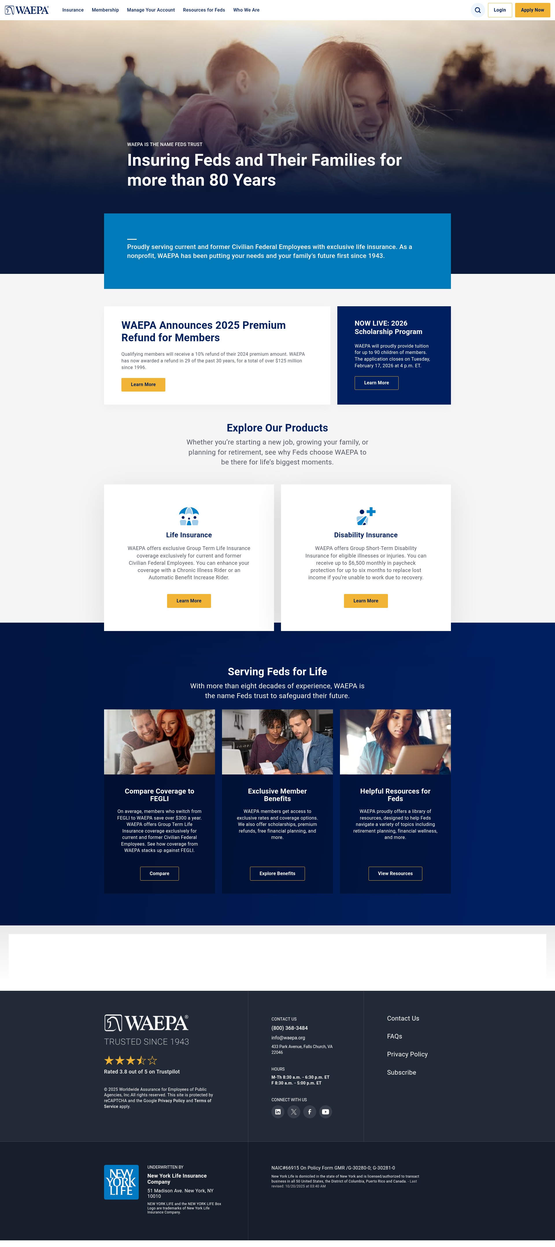 Screenshot of waepa.org