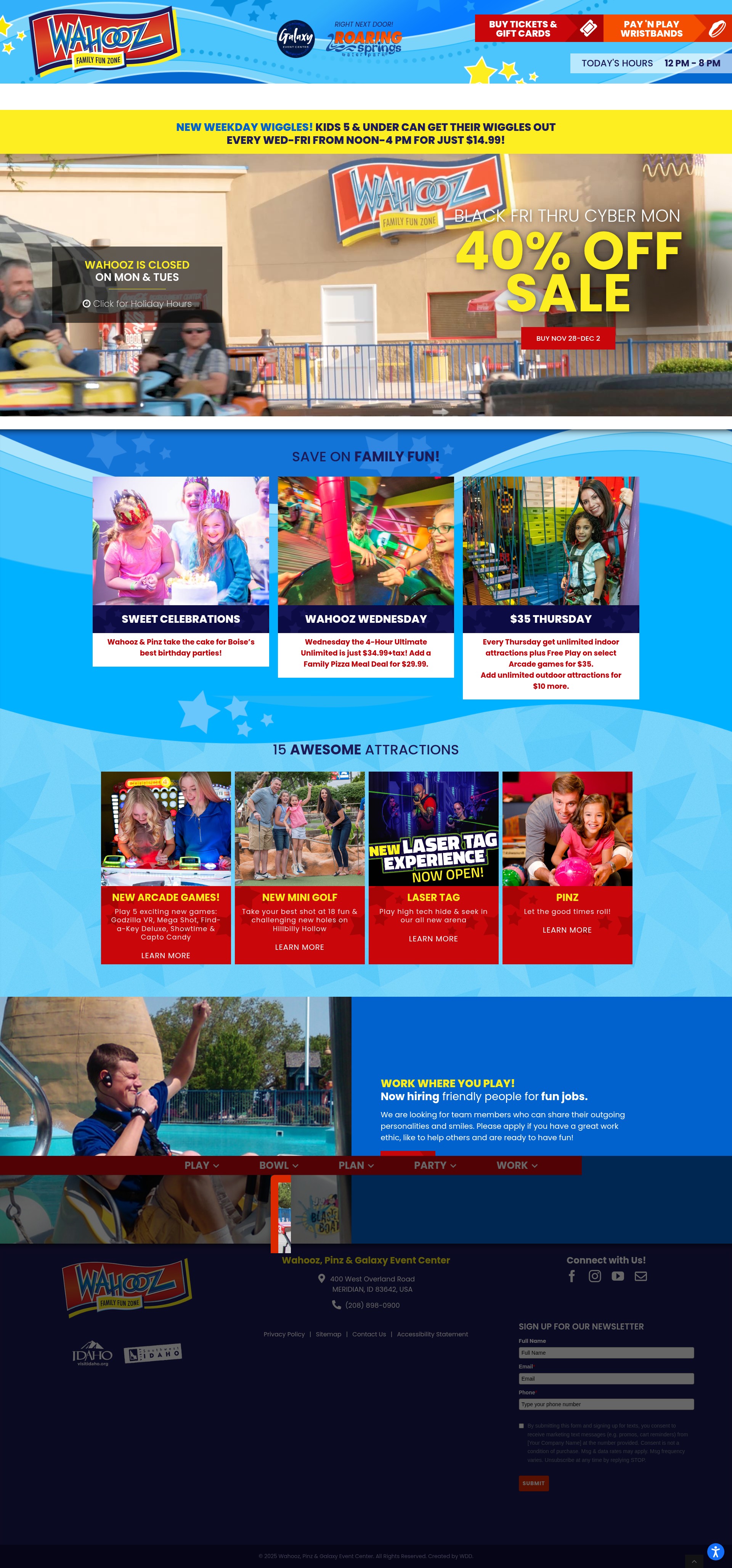 Screenshot of wahoozfunzone.com