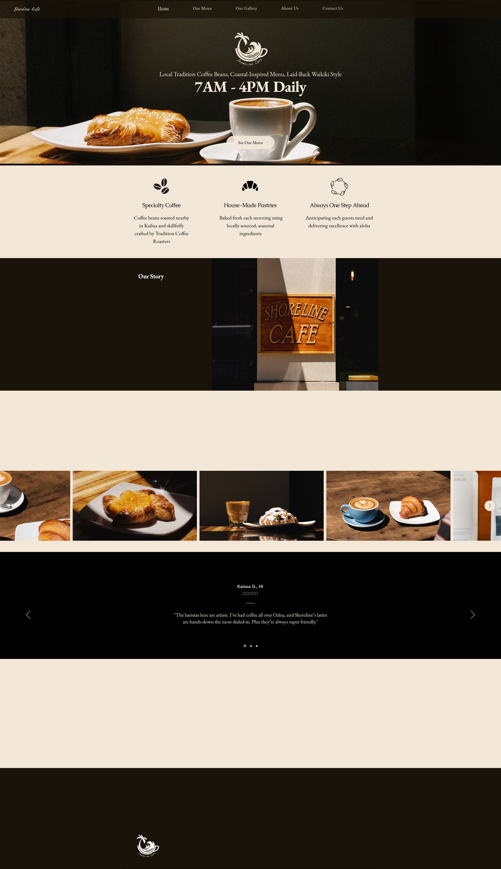 Screenshot of waikikishorelinecafe.com