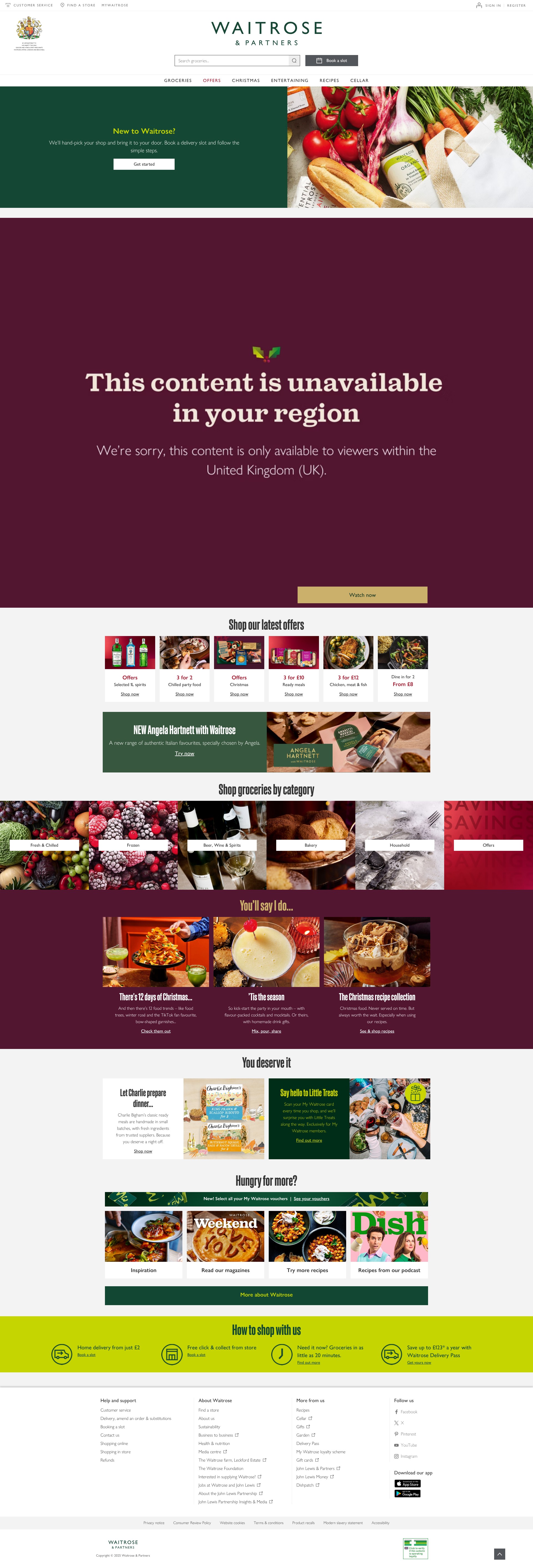 Screenshot of waitrose.com