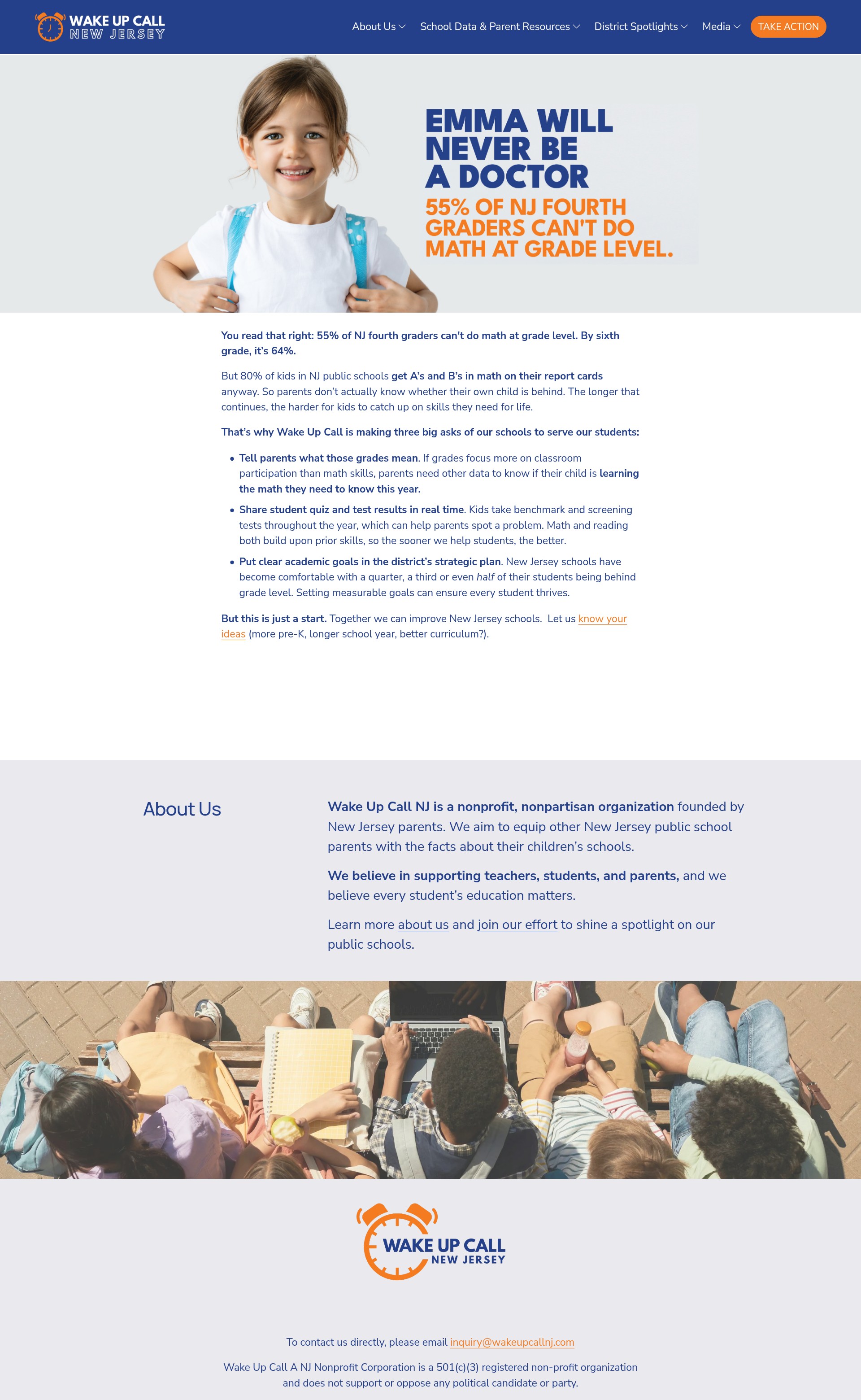 Screenshot of wakeupcallnj.com