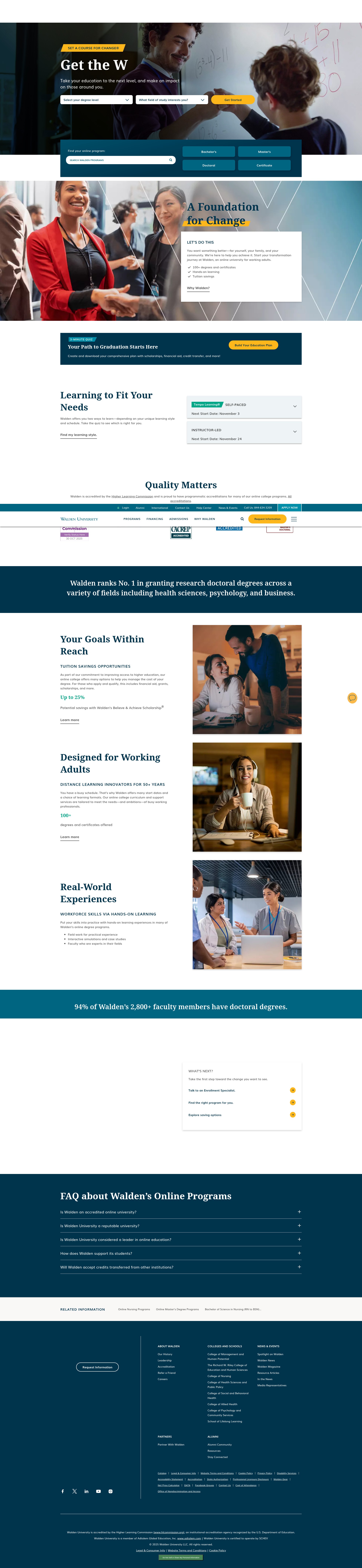 Screenshot of waldenu.edu
