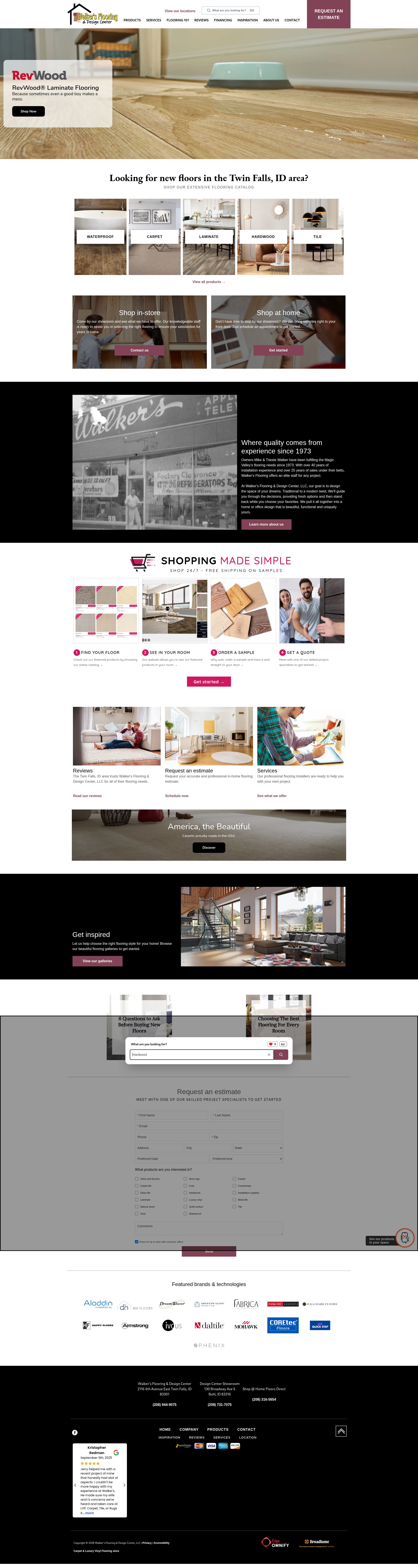 Screenshot of walkersflooring.com