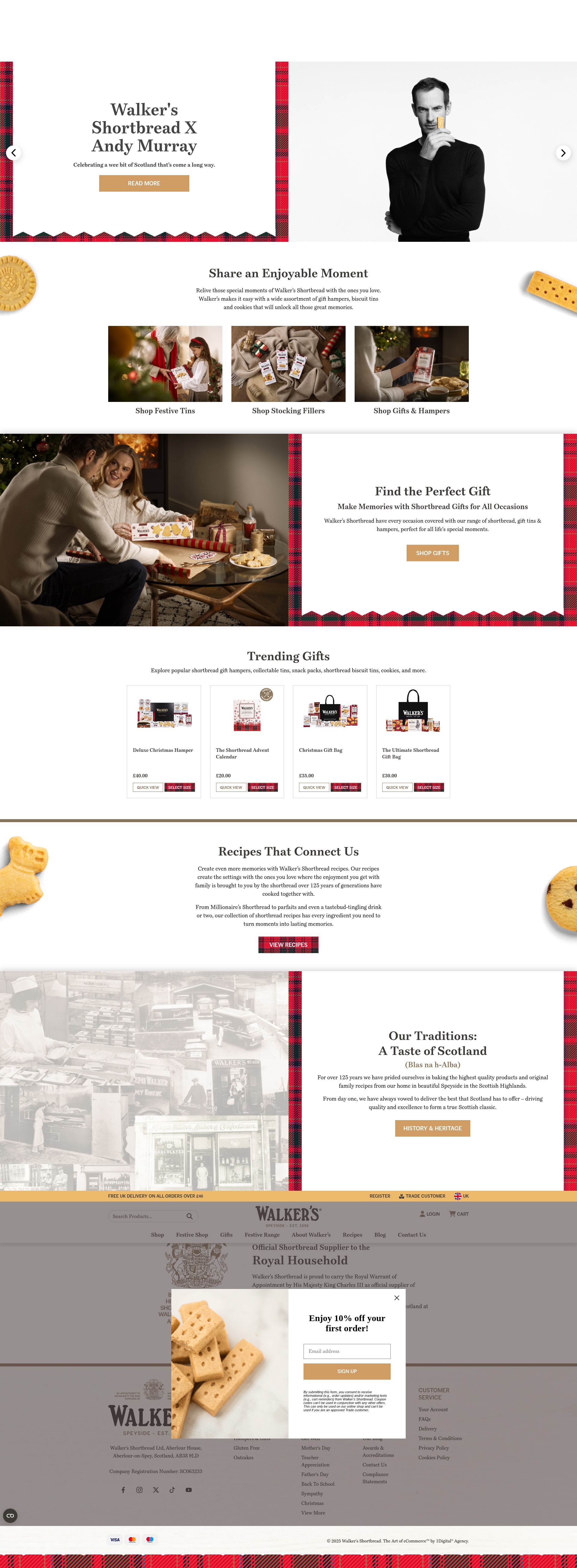 Screenshot of walkersshortbread.com