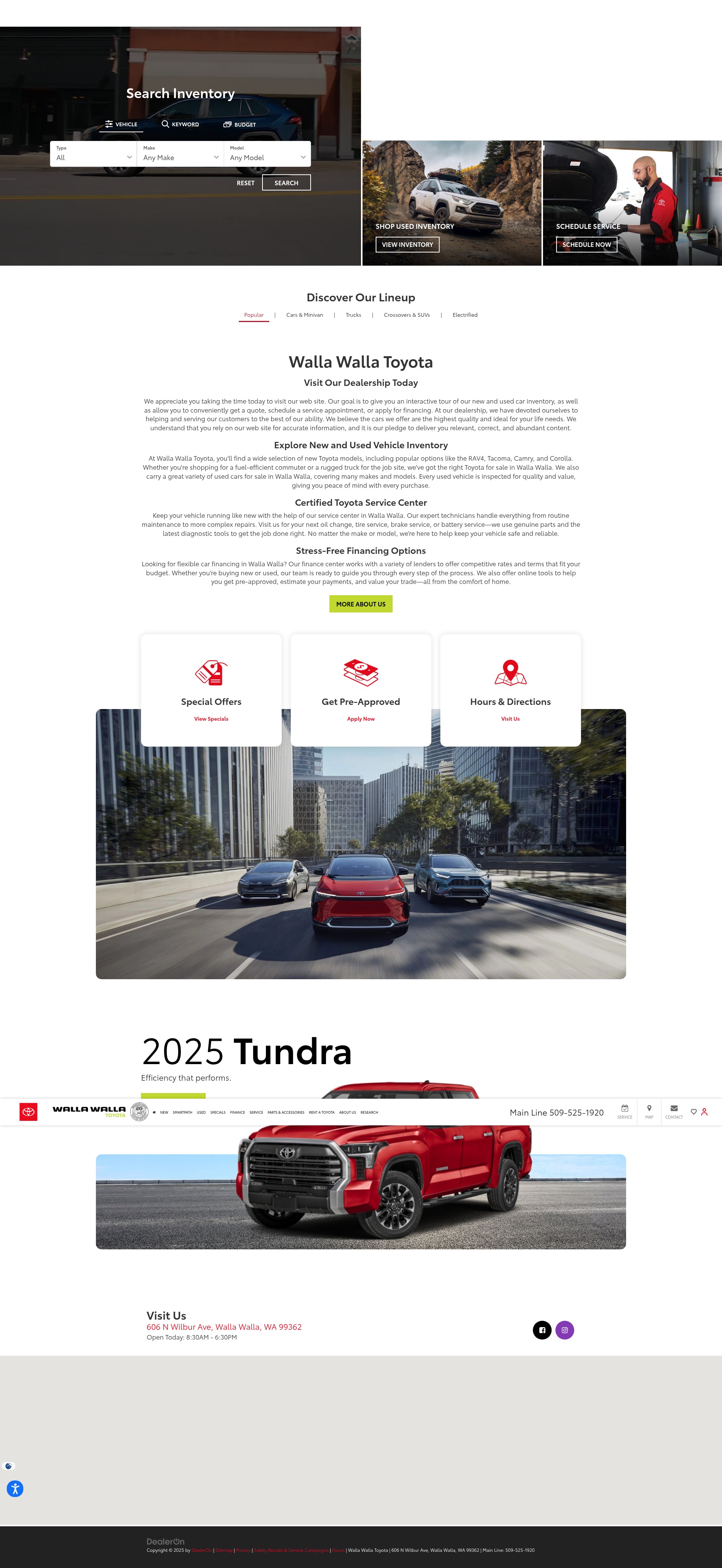 Screenshot of wallawallatoyota.com
