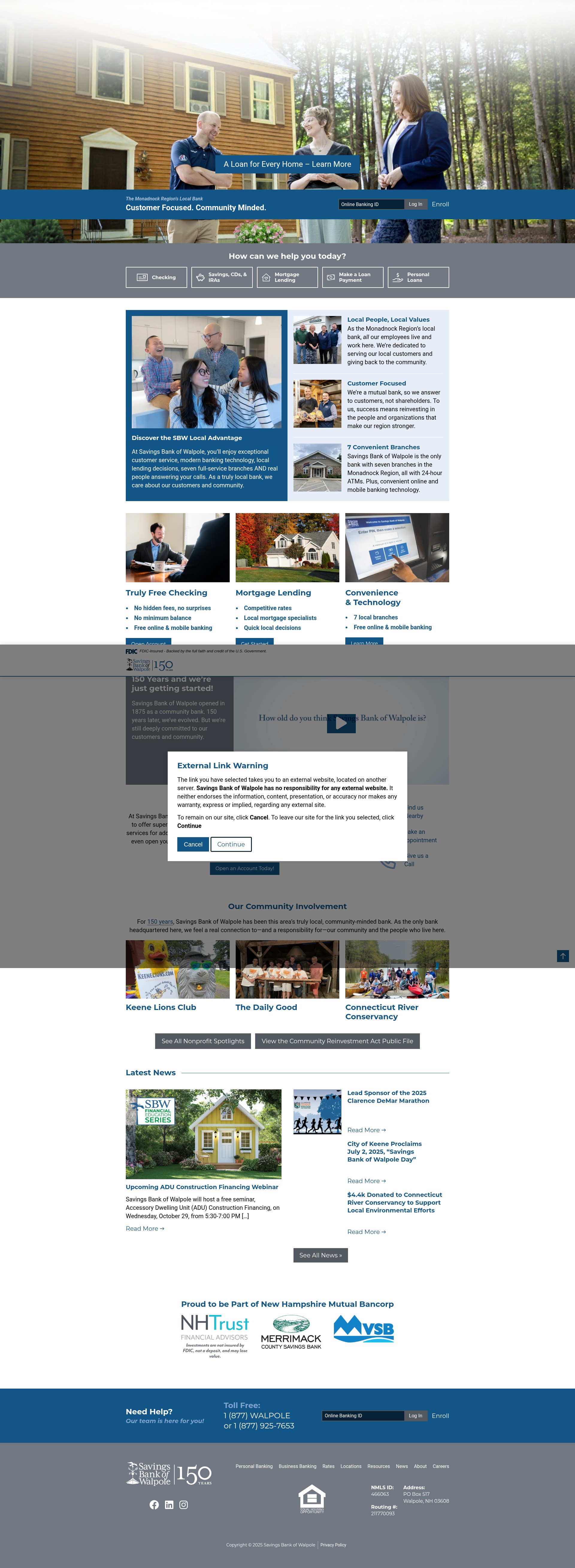Screenshot of walpolebank.com