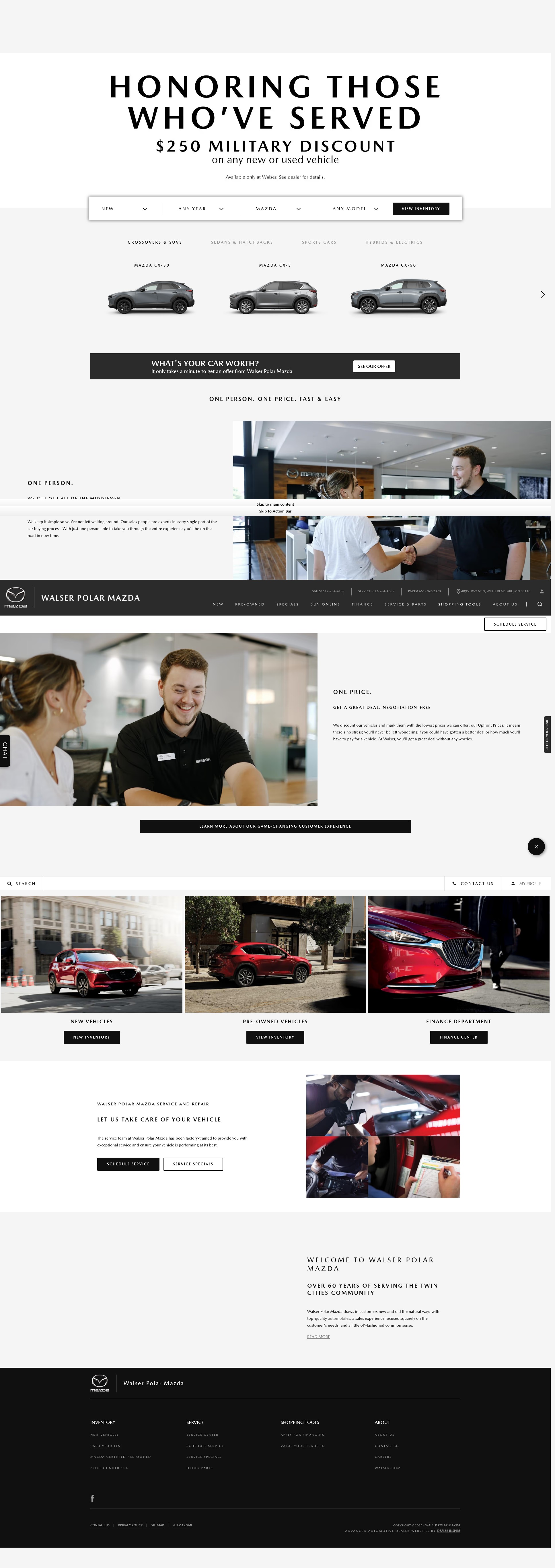 Screenshot of walserpolarmazda.com