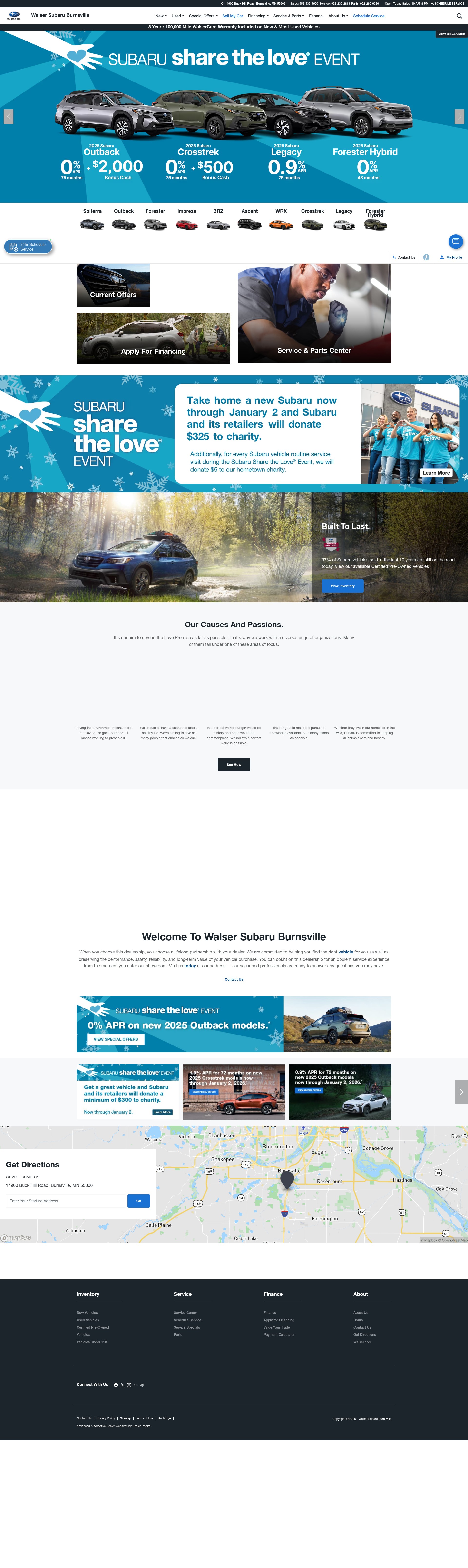 Screenshot of walsersubaru.com