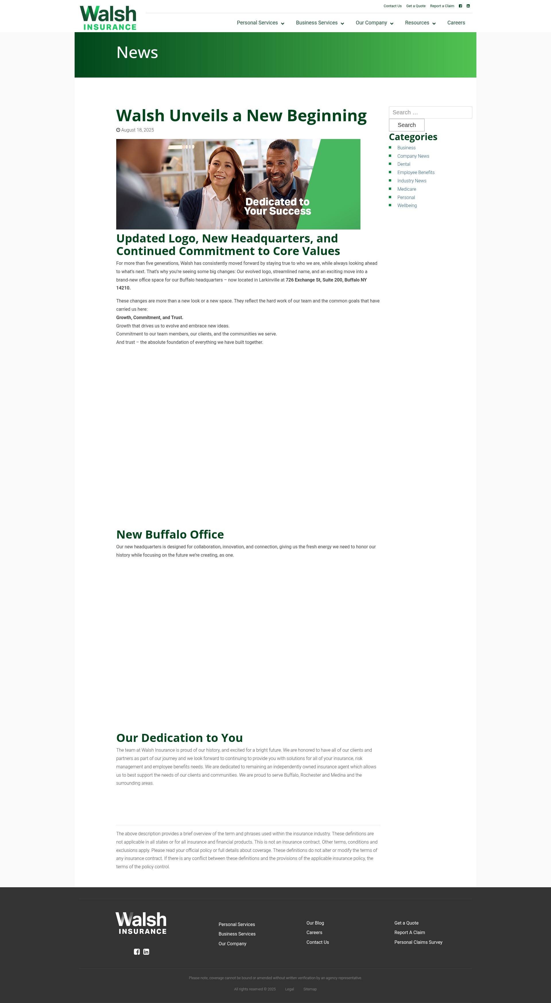 Screenshot of walshduffield.com