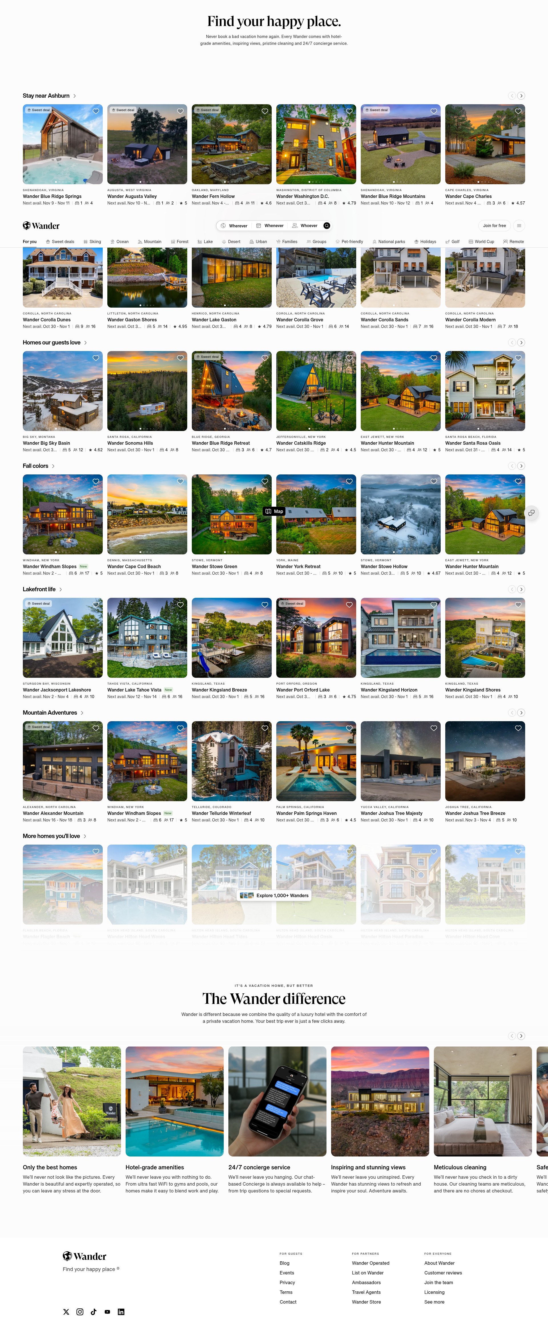 Screenshot of wander.com
