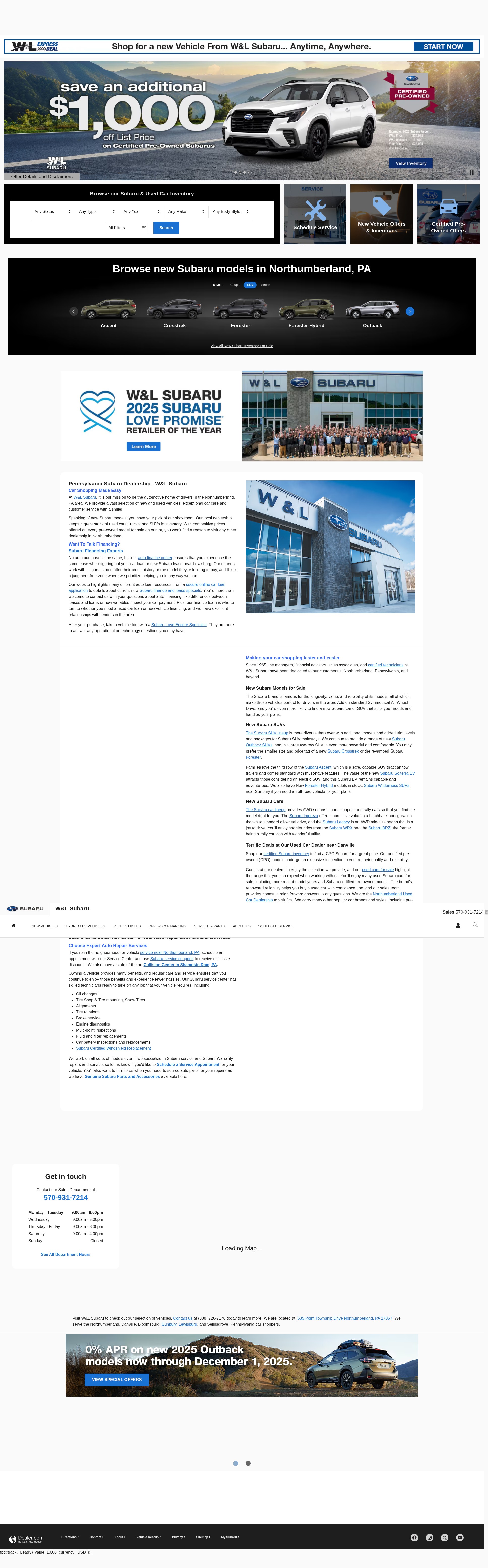 Screenshot of wandlsubaru.com