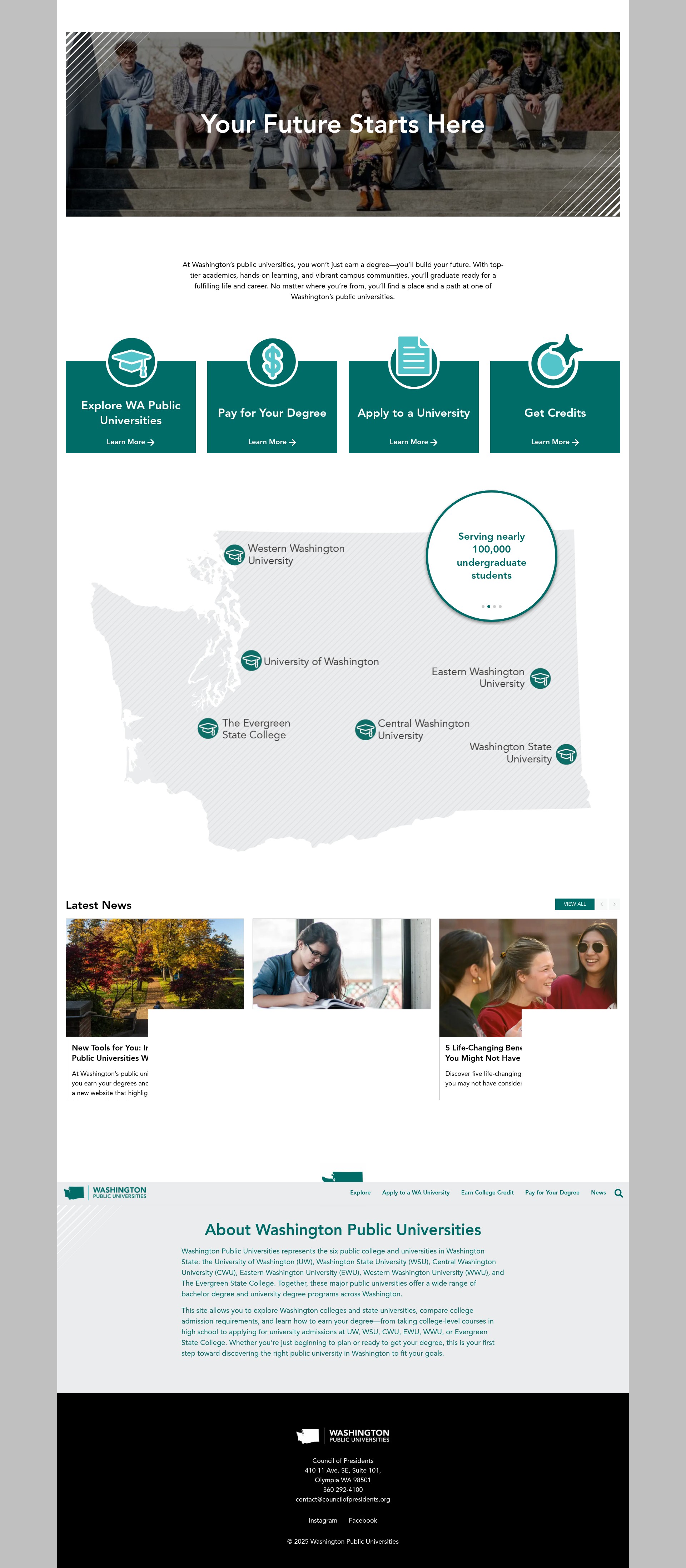 Screenshot of wapublicuniversities.org
