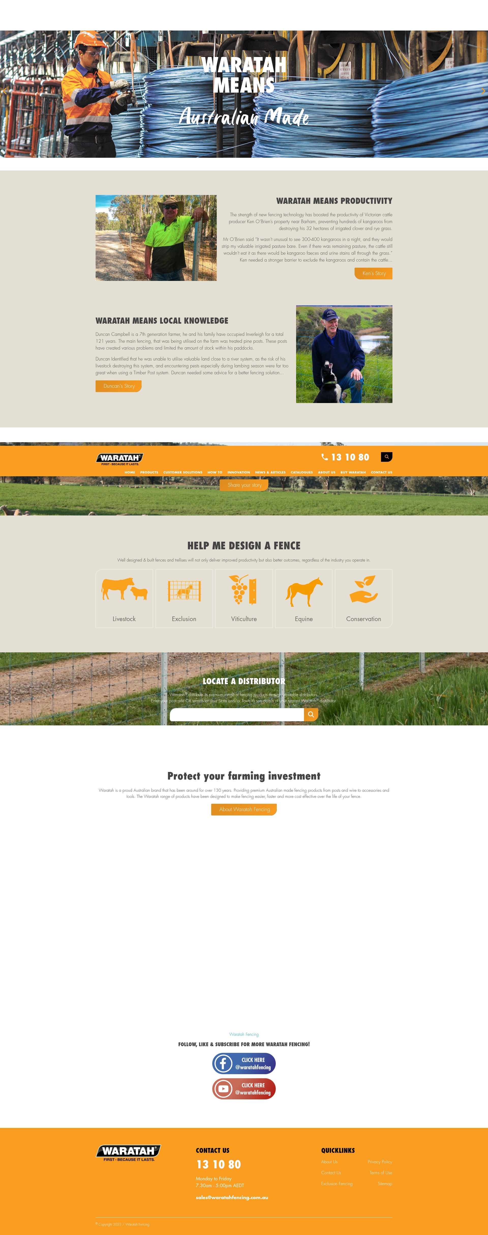 Screenshot of waratahfencing.com.au