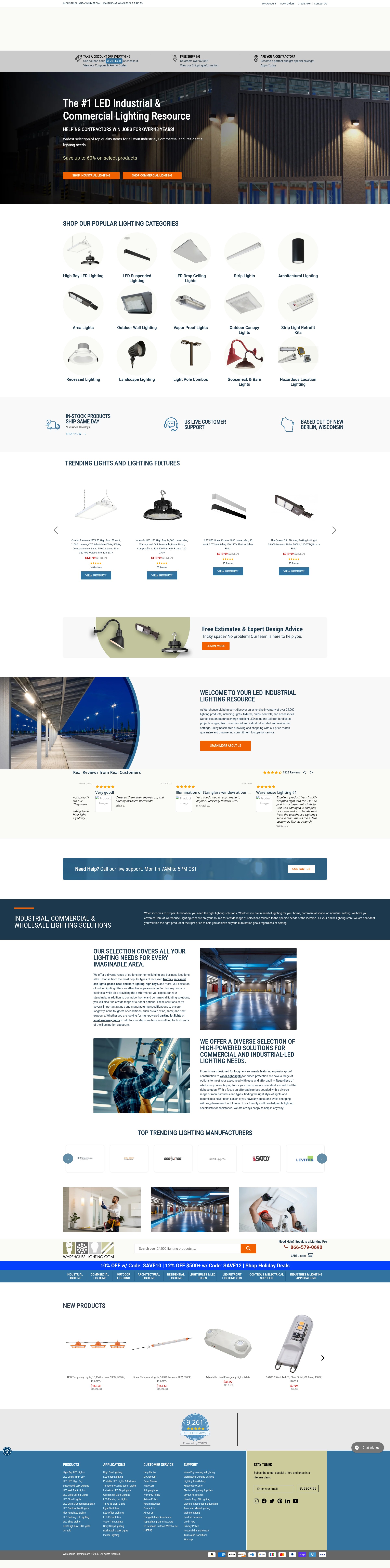 Screenshot of warehouse-lighting.com