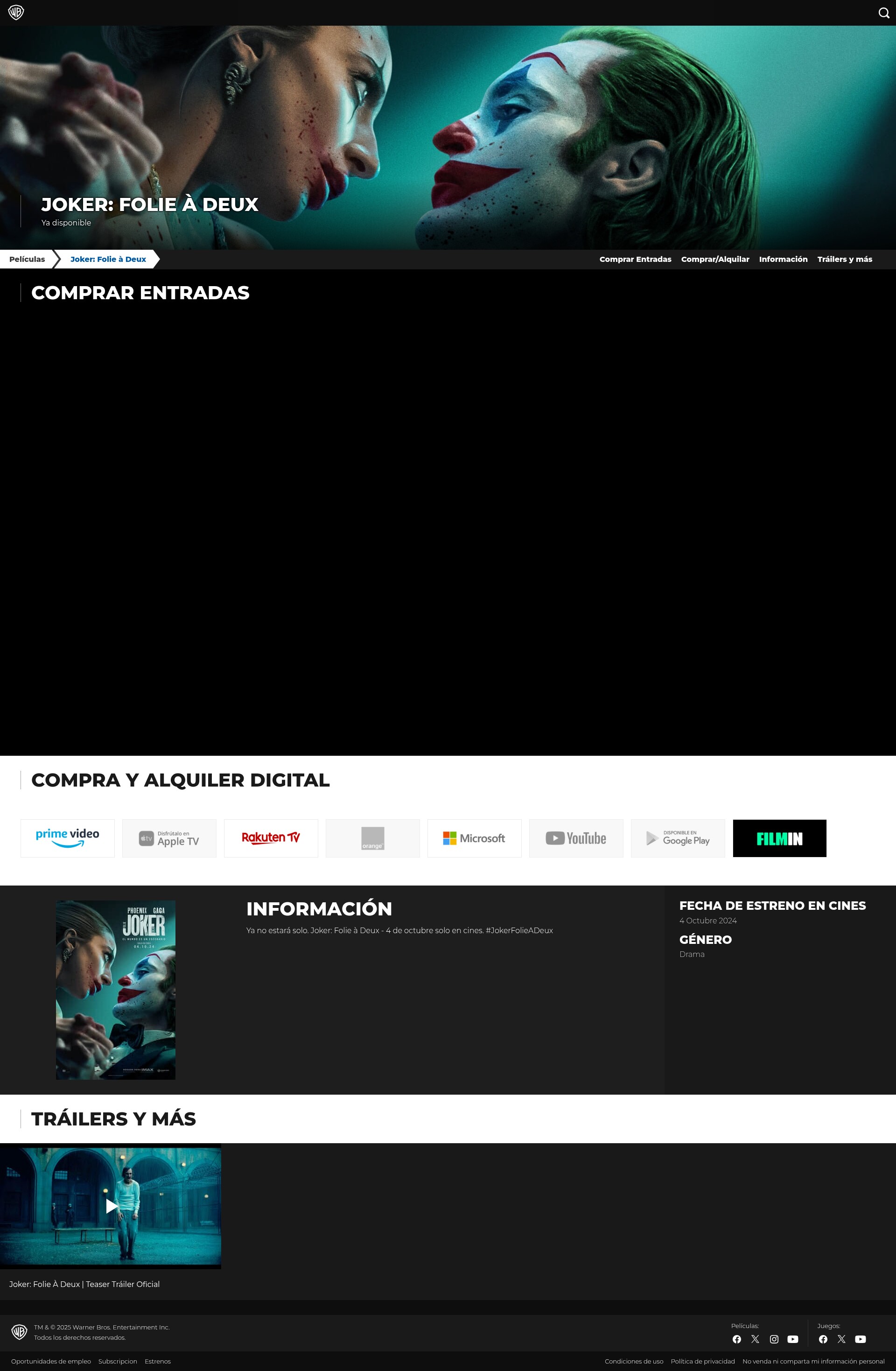 Screenshot of warnerbros.es
