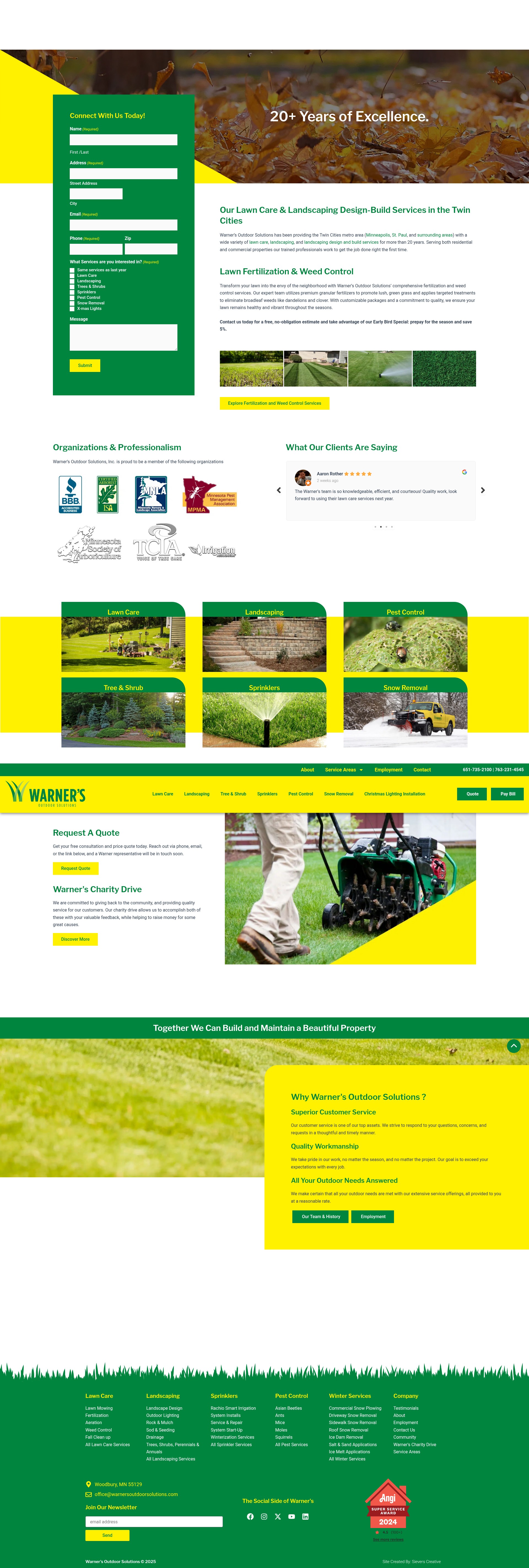 Screenshot of warnersoutdoorsolutions.com