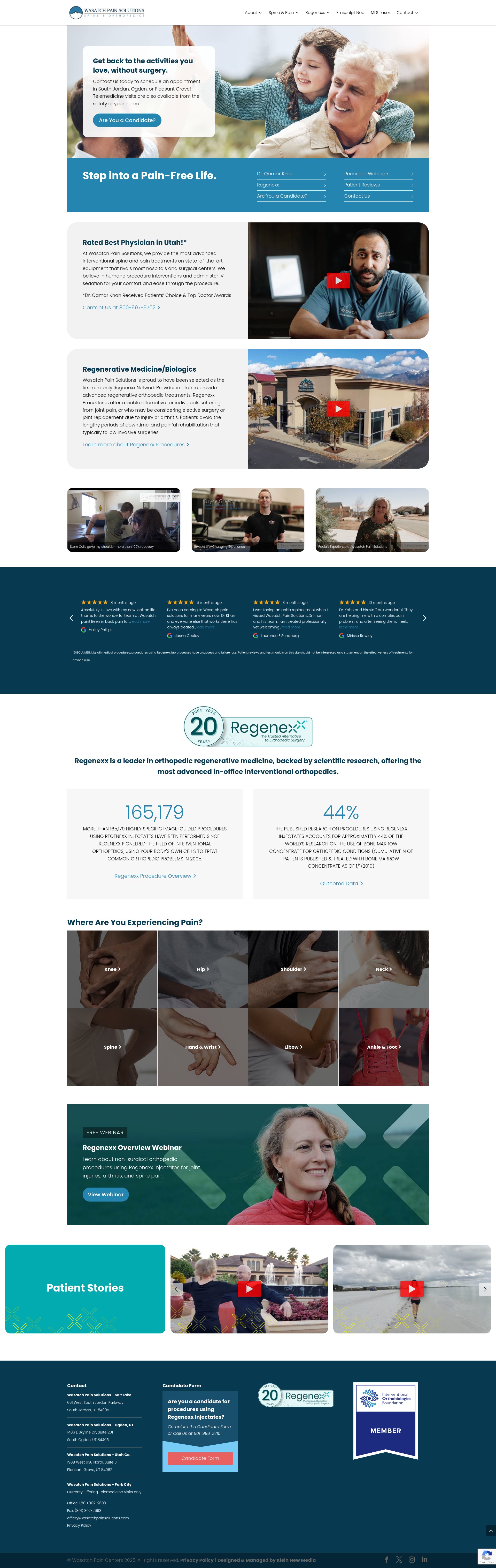 Screenshot of wasatchpainsolutions.com