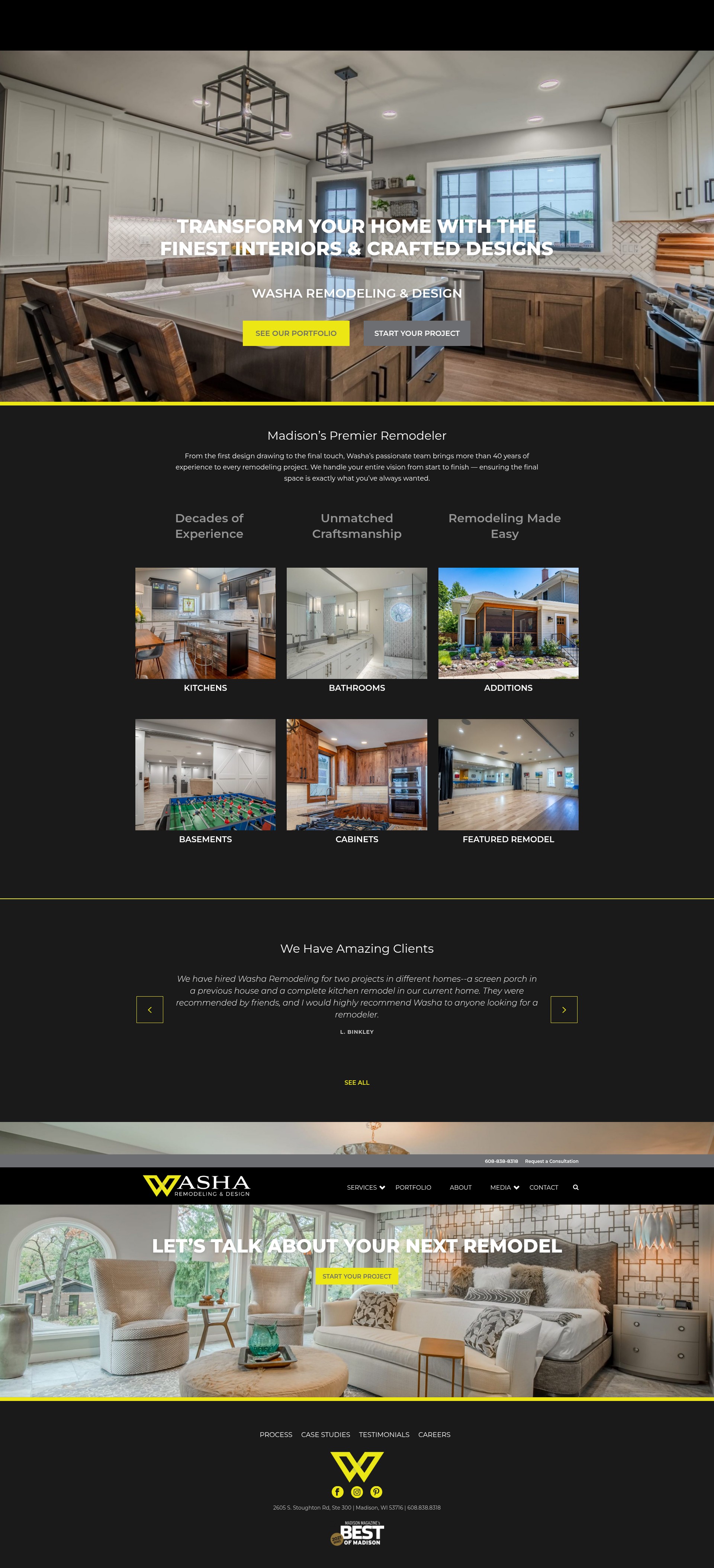 Screenshot of washaremodeling.com