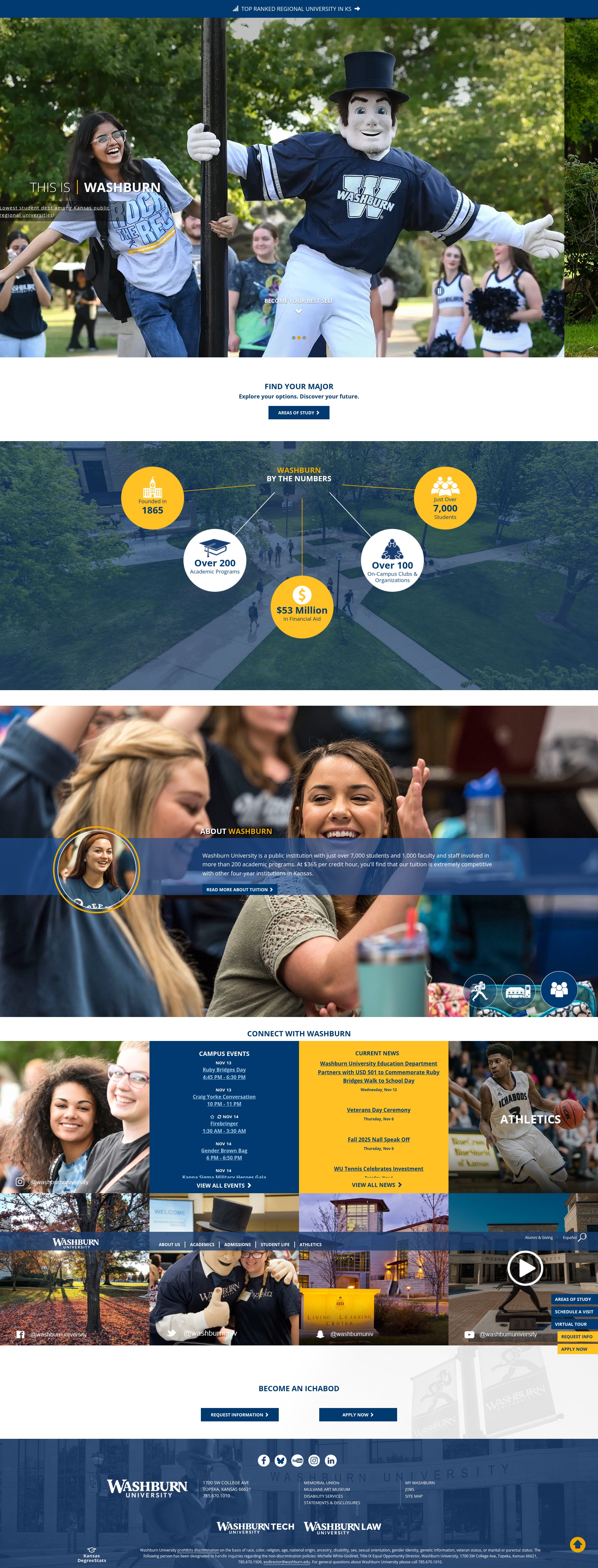 Screenshot of washburn.edu