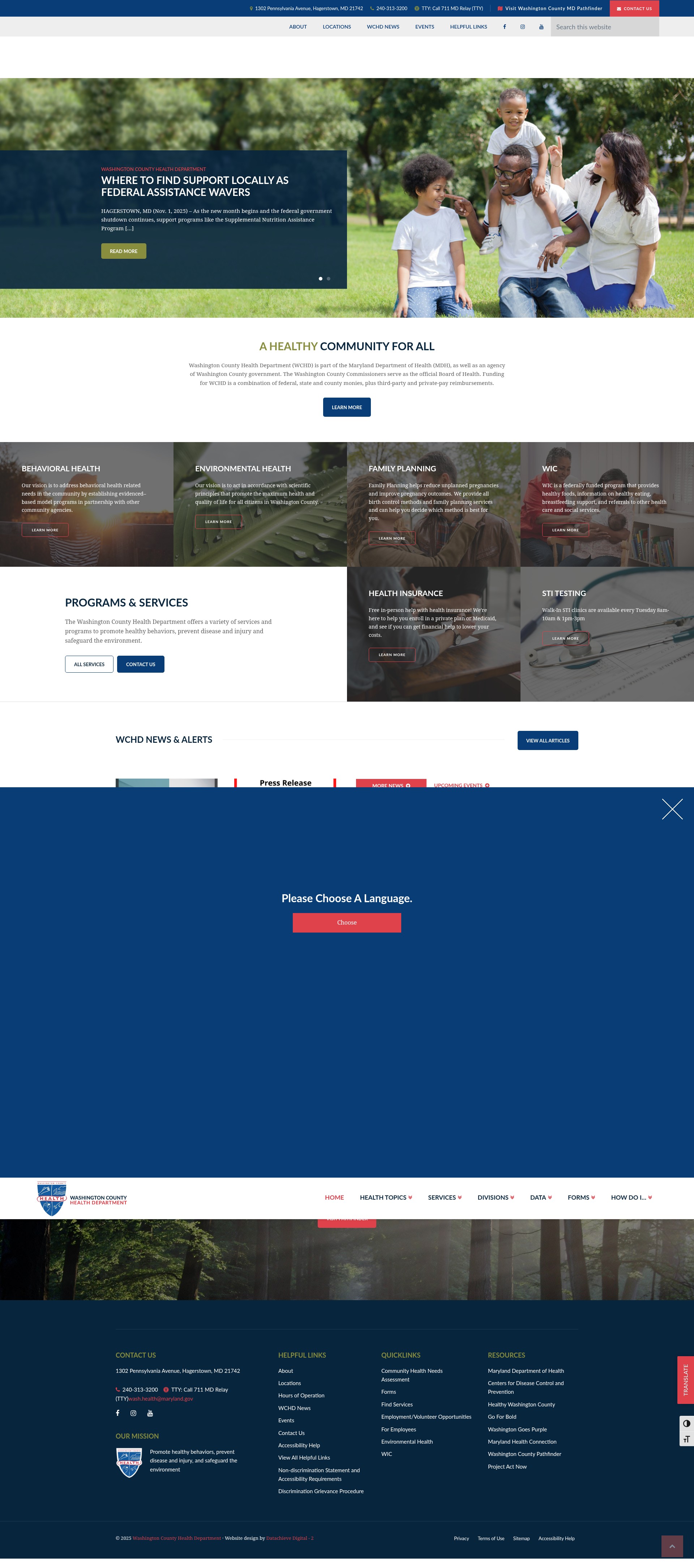 Screenshot of washcohealth.org