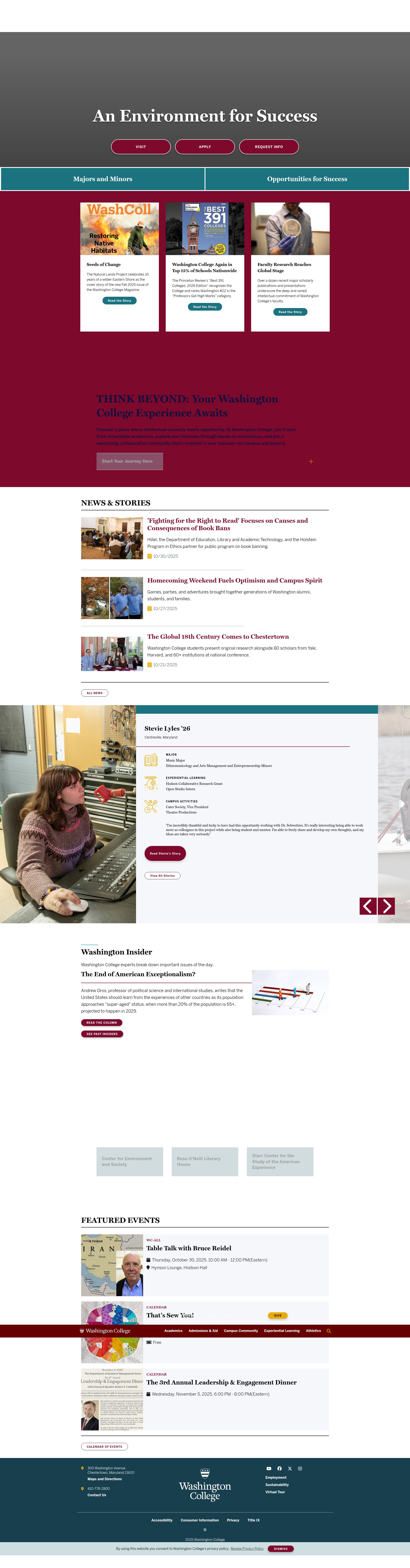 Screenshot of washcoll.edu