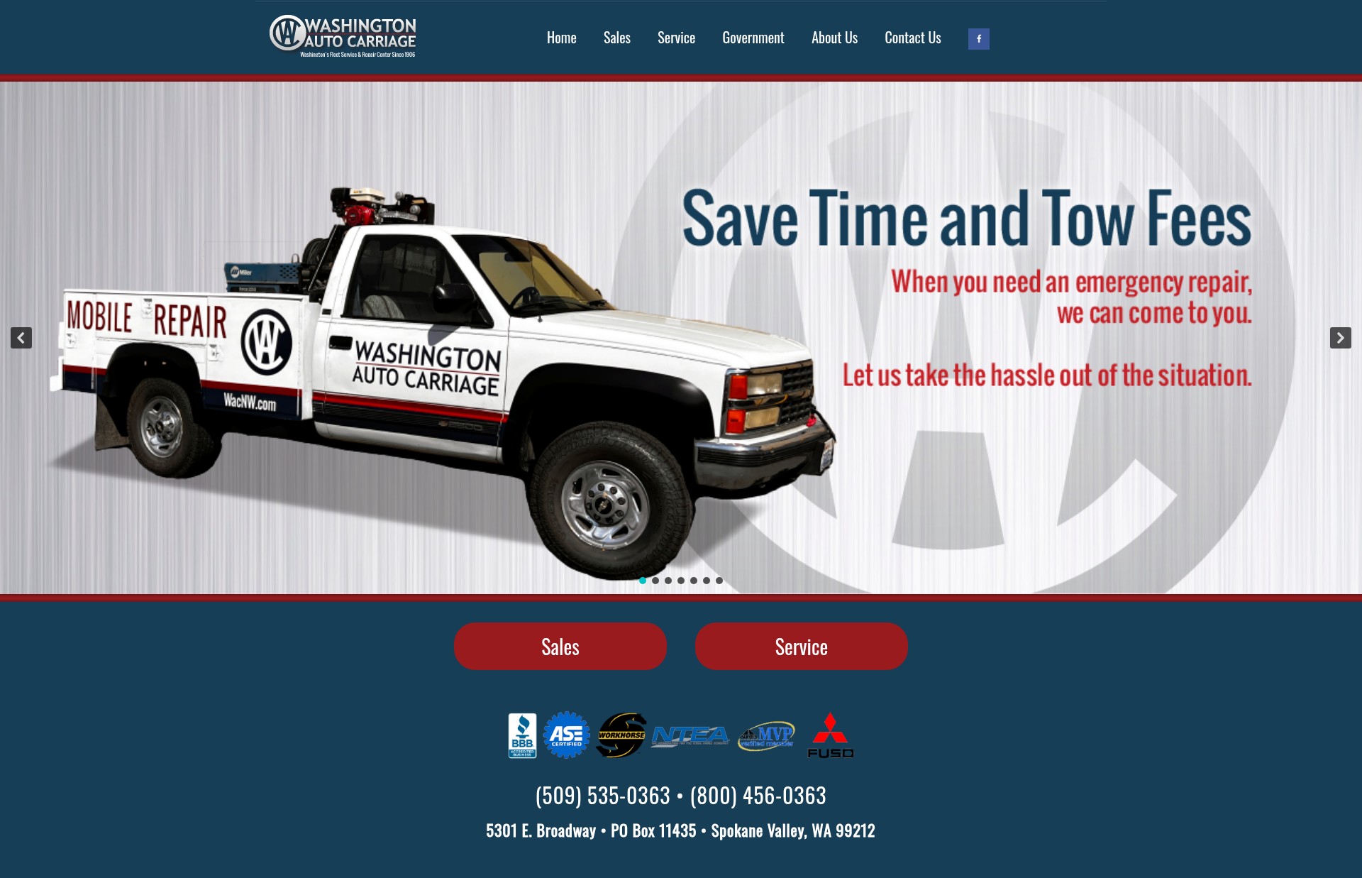 Screenshot of washingtonautocarriage.com