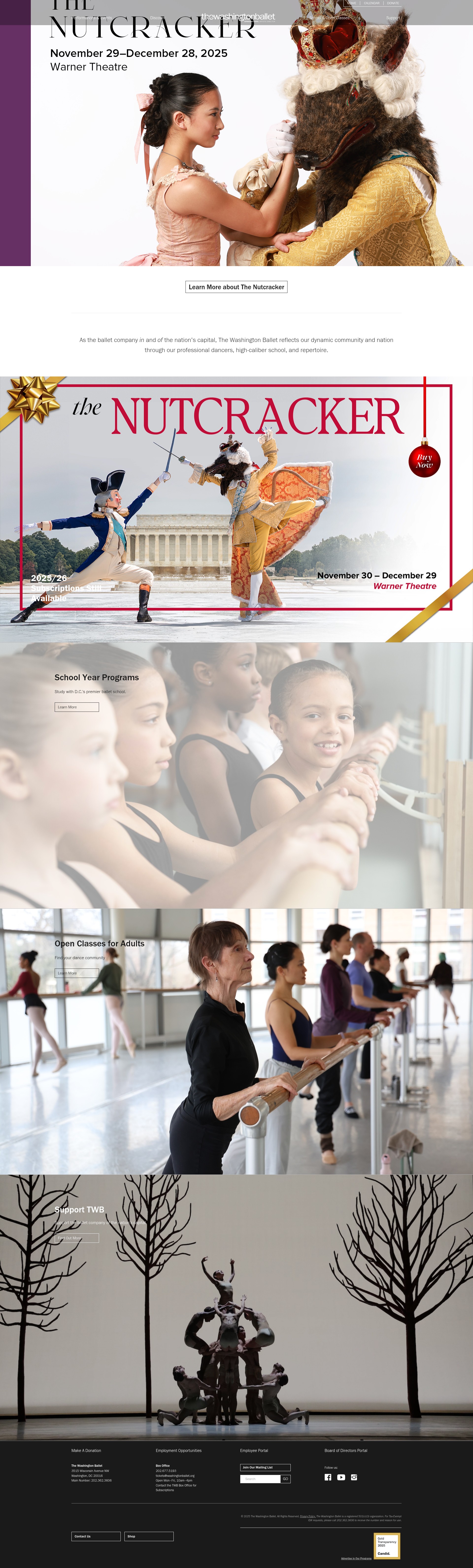 Screenshot of washingtonballet.org