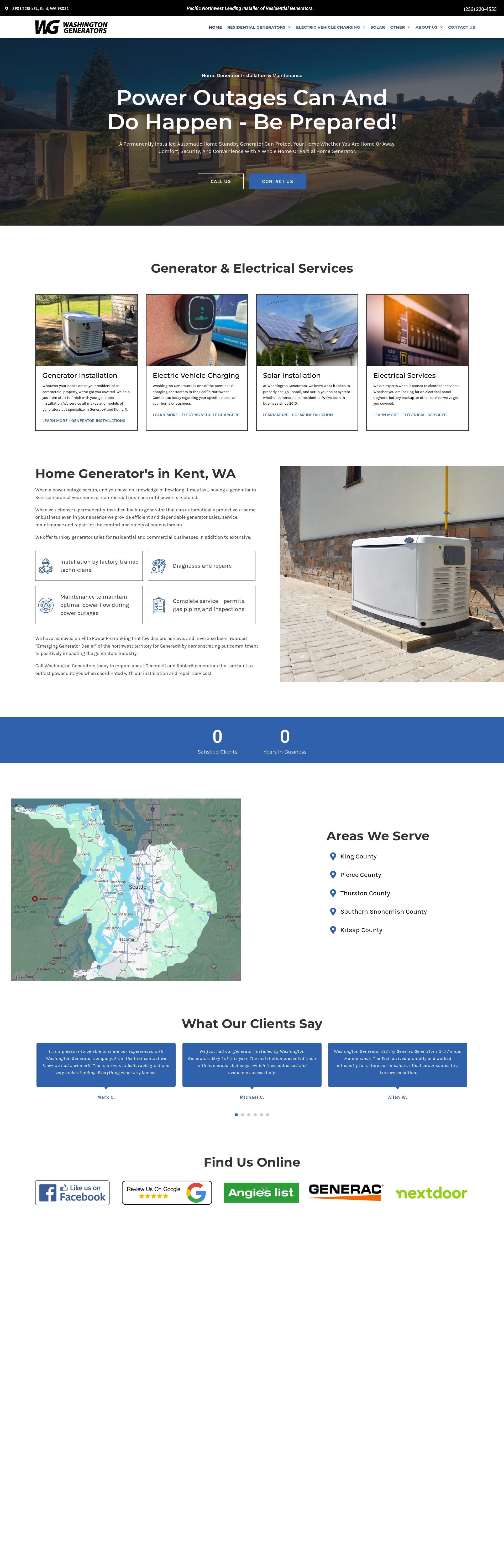 Screenshot of washingtongenerators.com