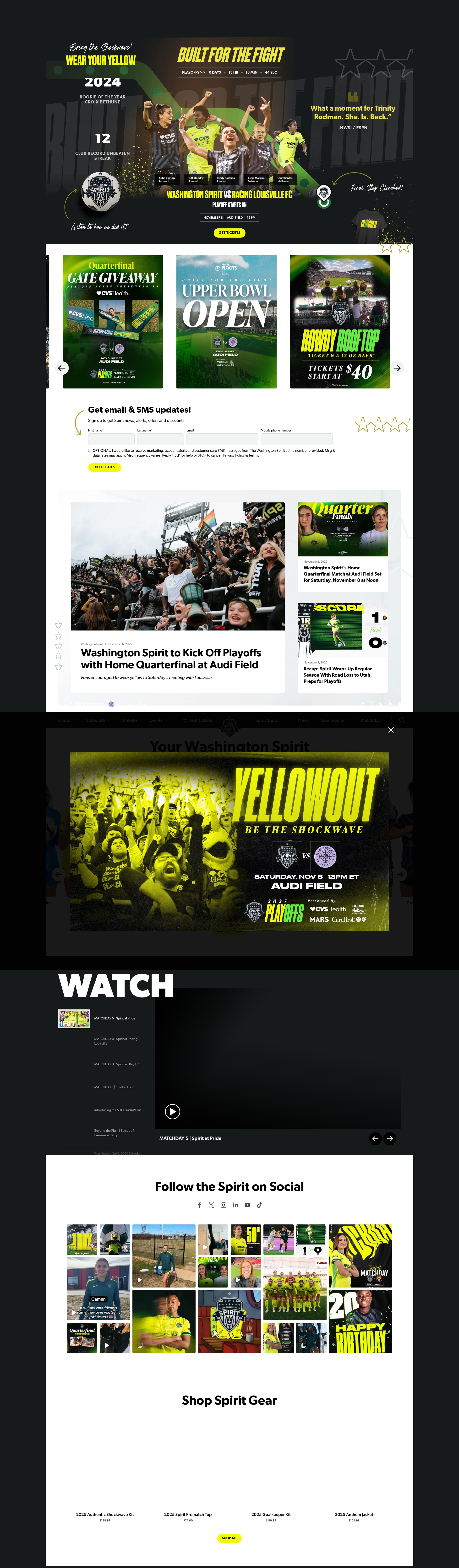 Screenshot of washingtonspirit.com