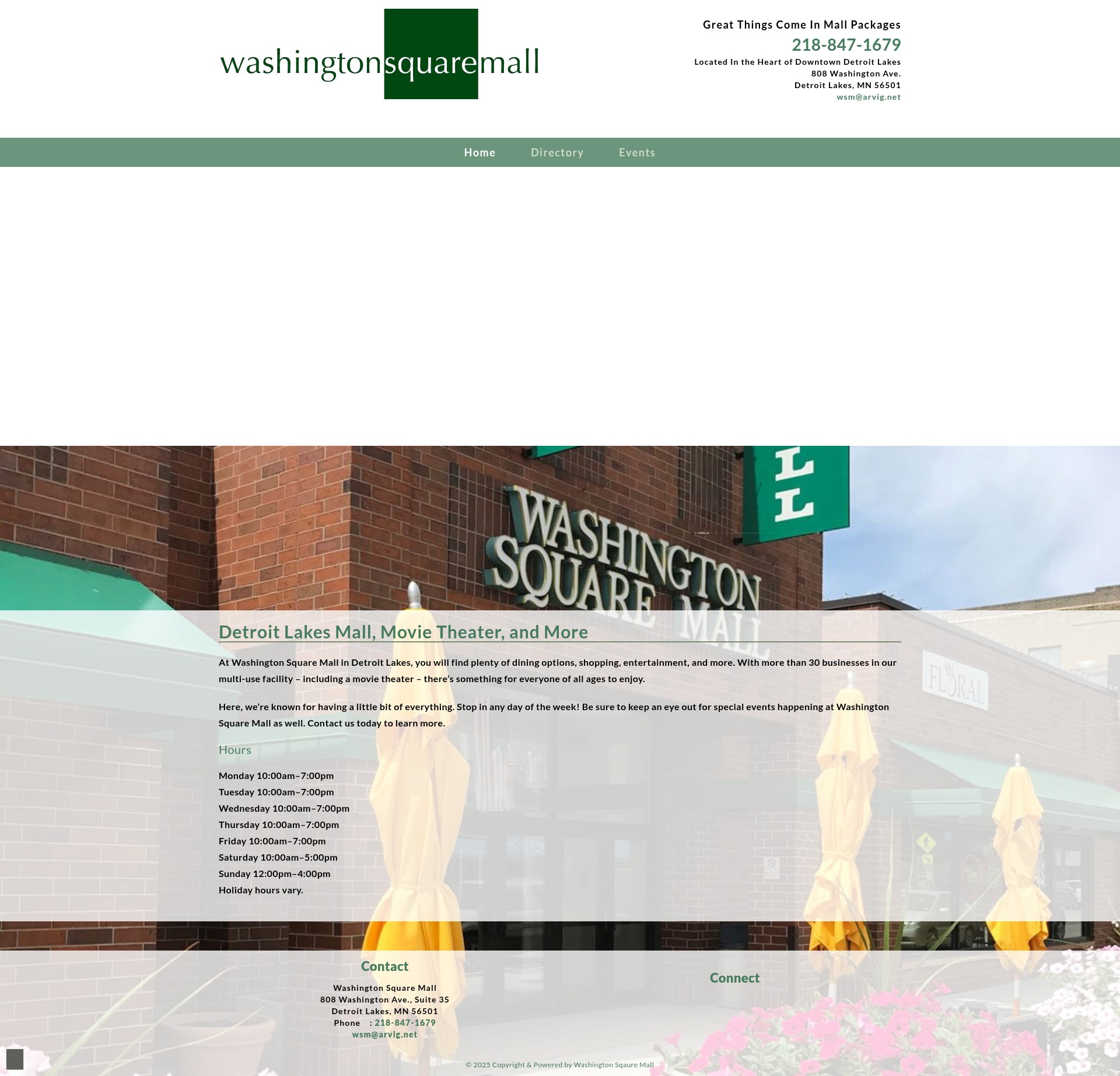 Screenshot of washingtonsquaremalldl.com