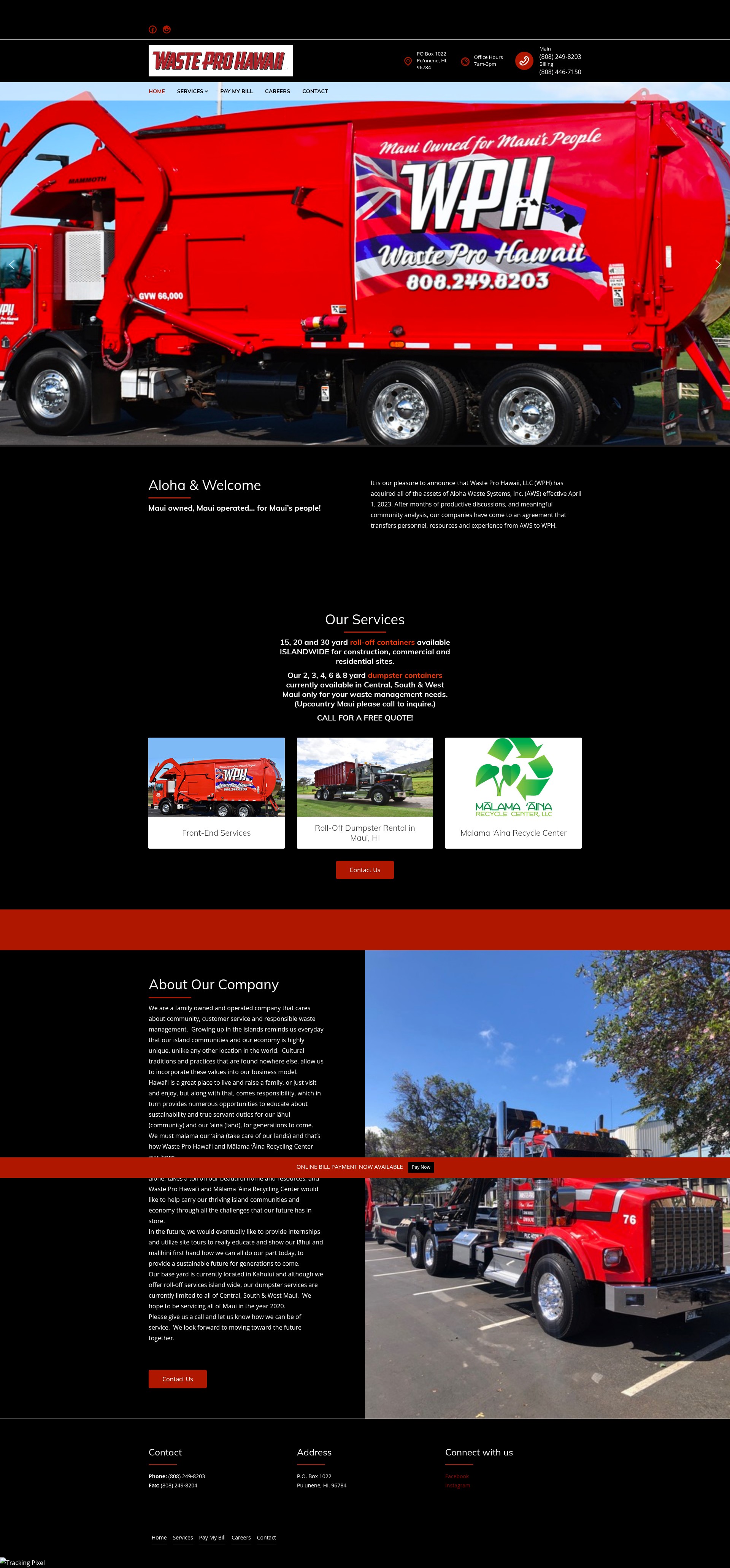 Screenshot of wasteprohawaii.com