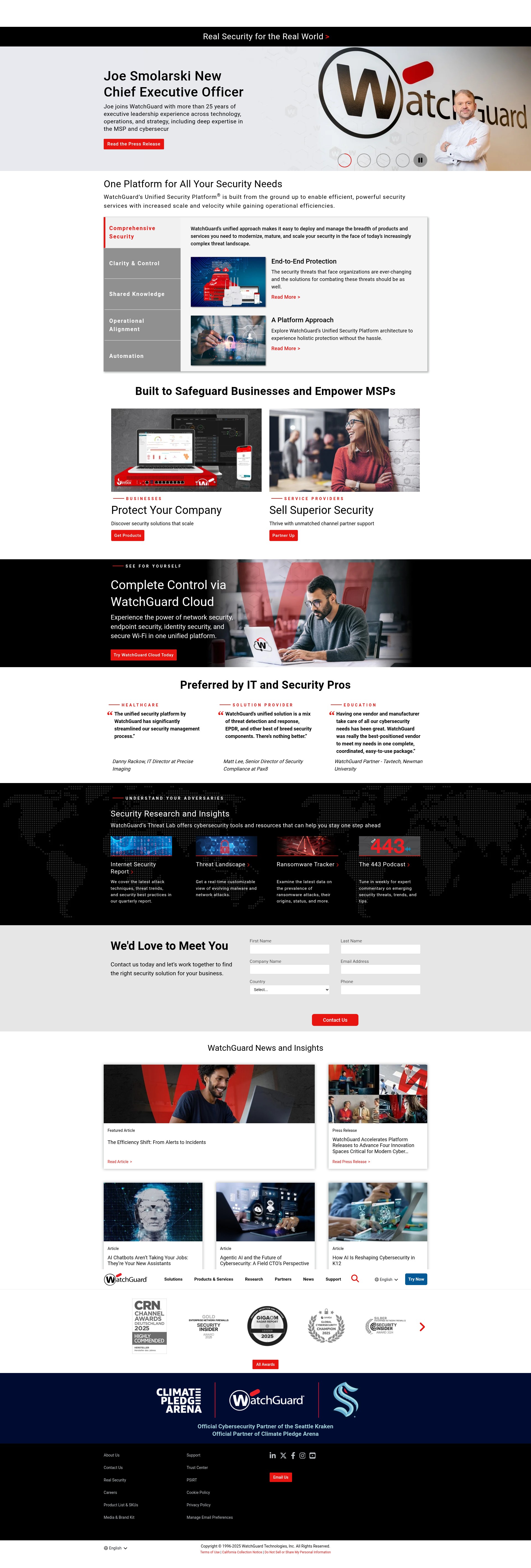 Screenshot of watchguard.com