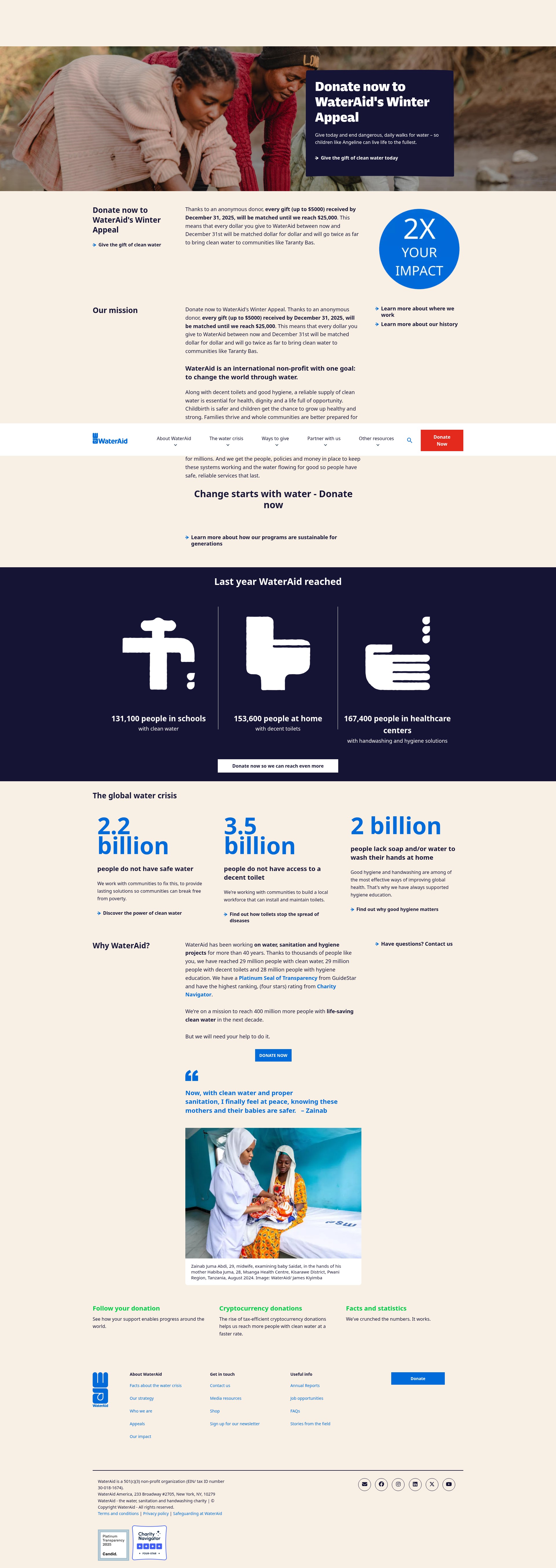 Screenshot of wateraid.org
