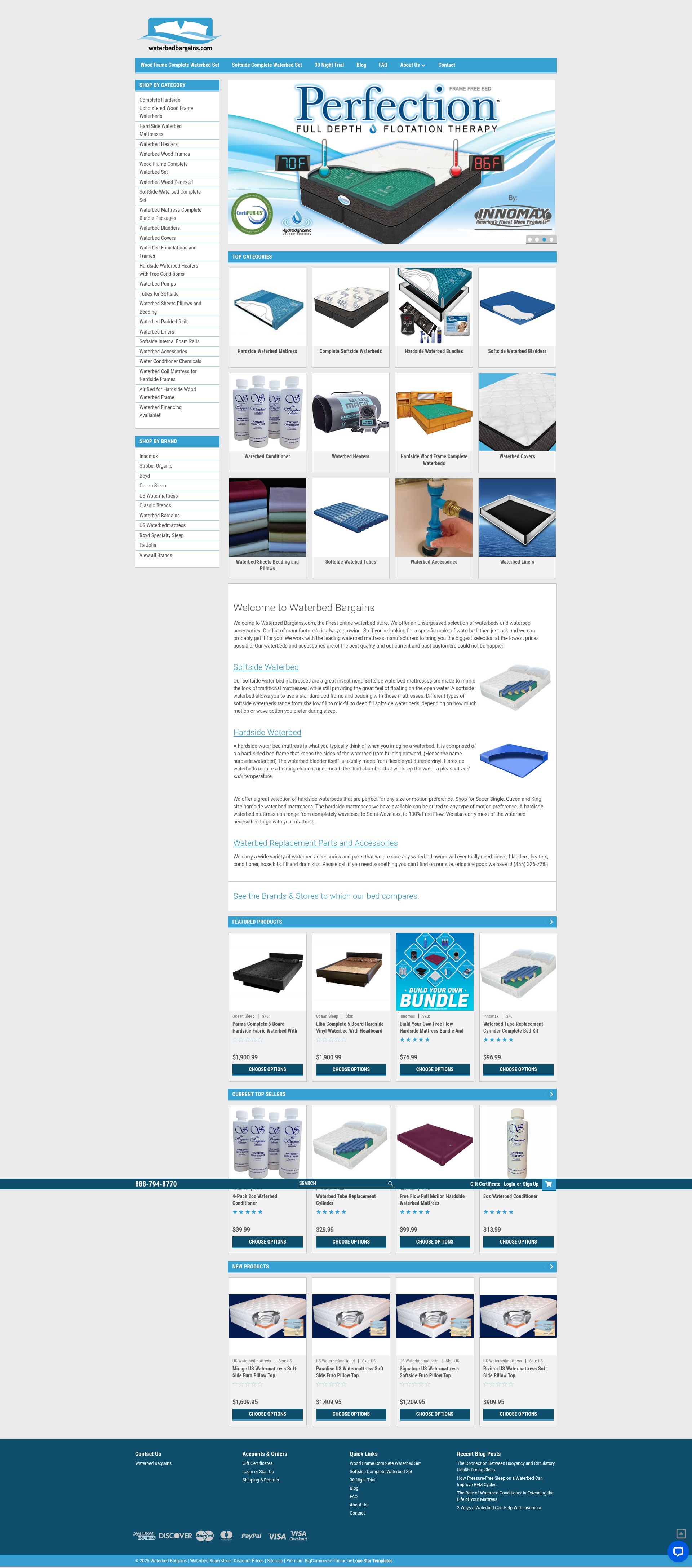 Screenshot of waterbedbargains.com