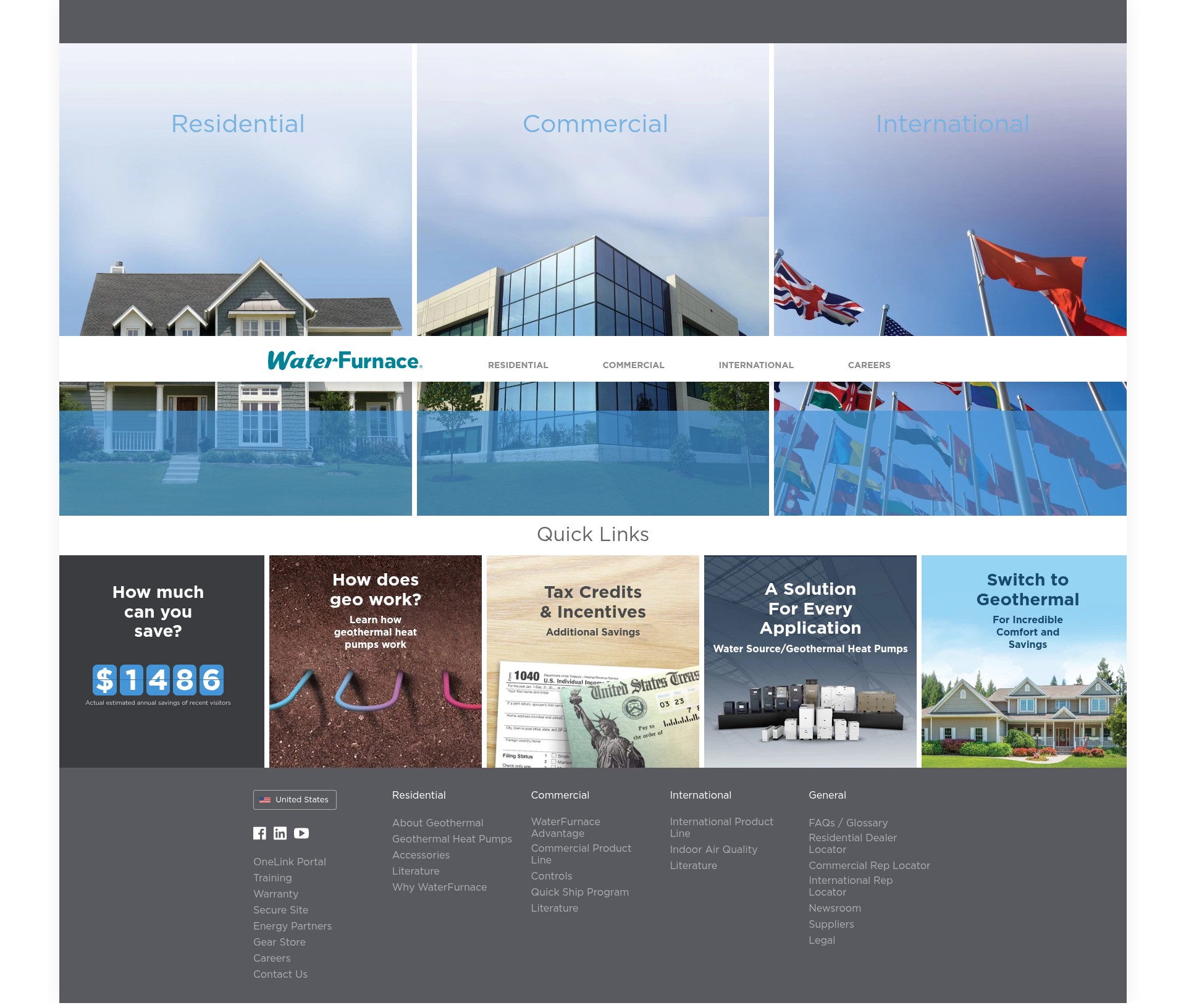 Screenshot of waterfurnace.com