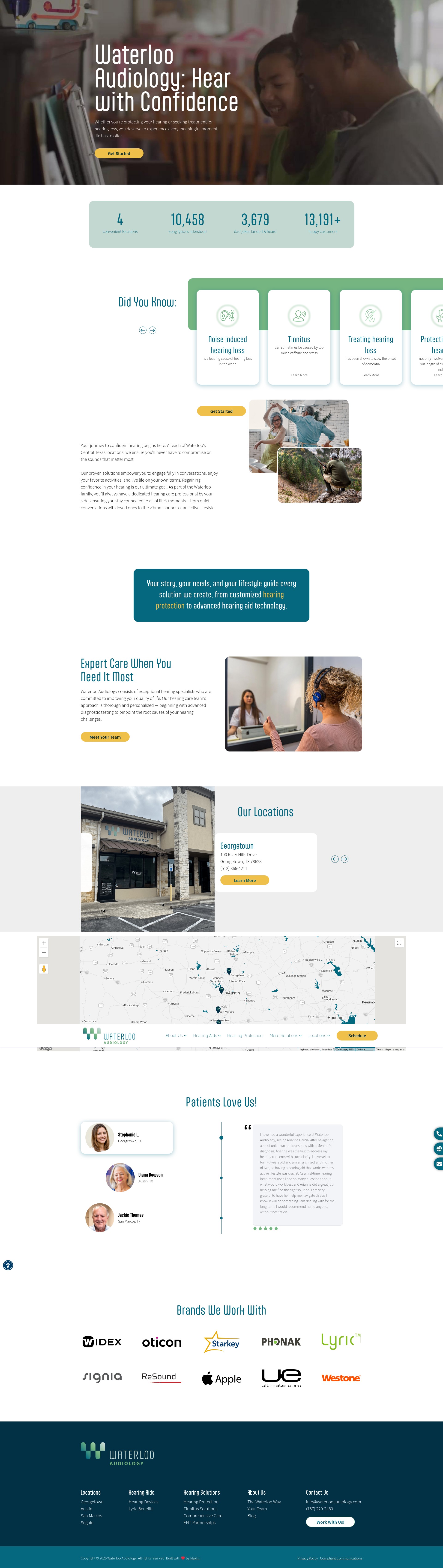 Screenshot of waterlooaudiology.com