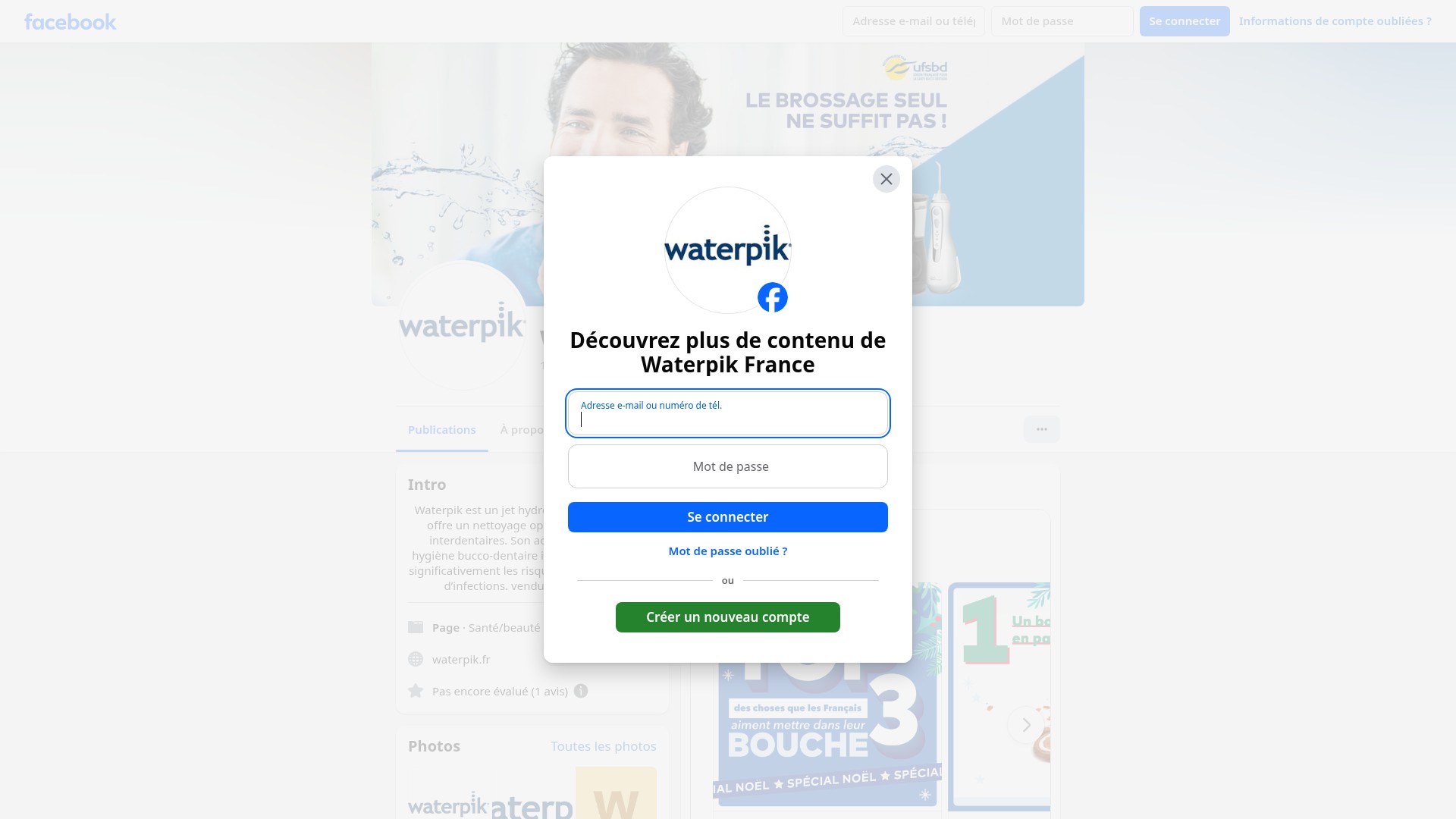 Screenshot of waterpik.fr
