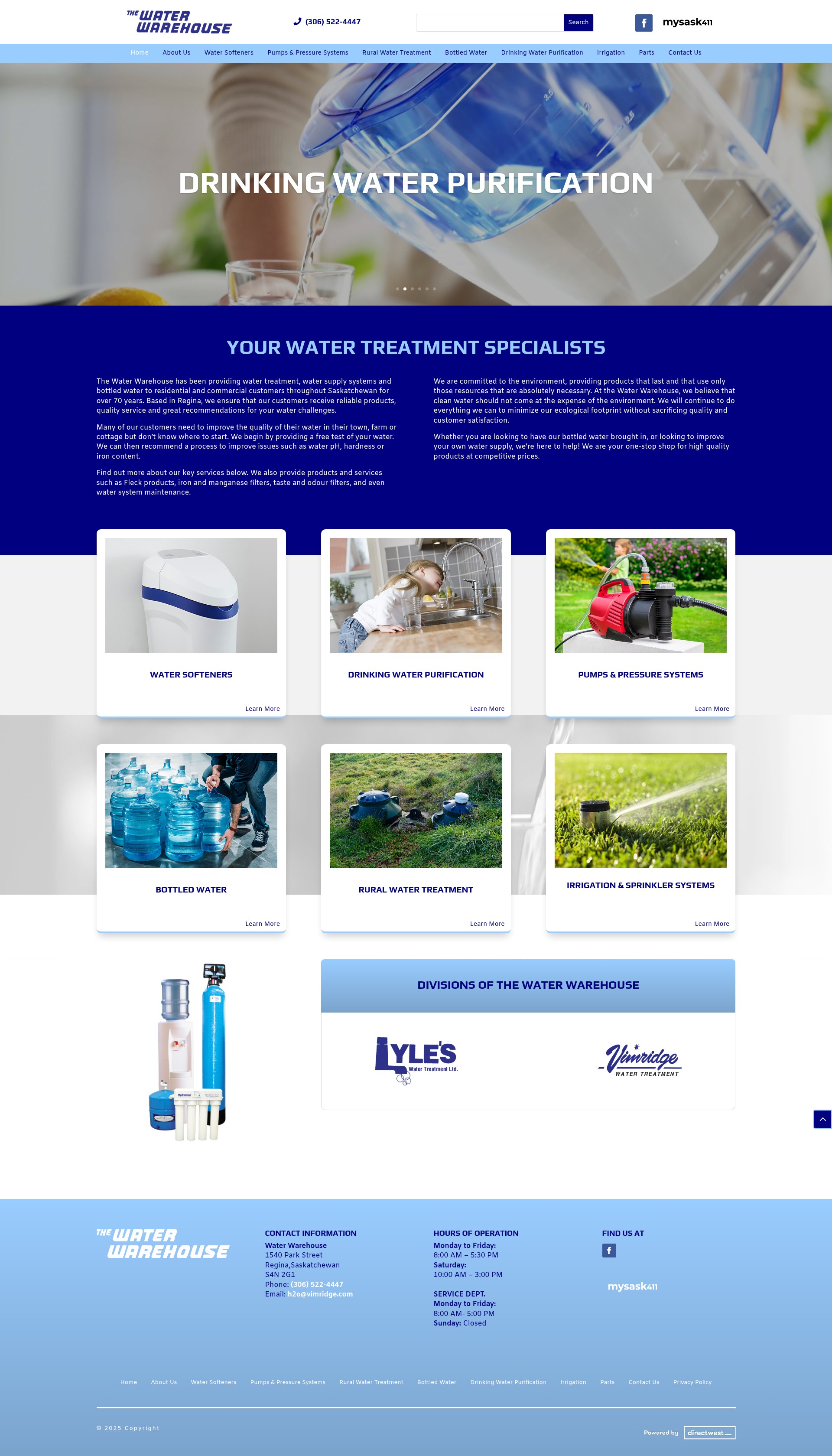 Screenshot of waterwarehouseregina.com