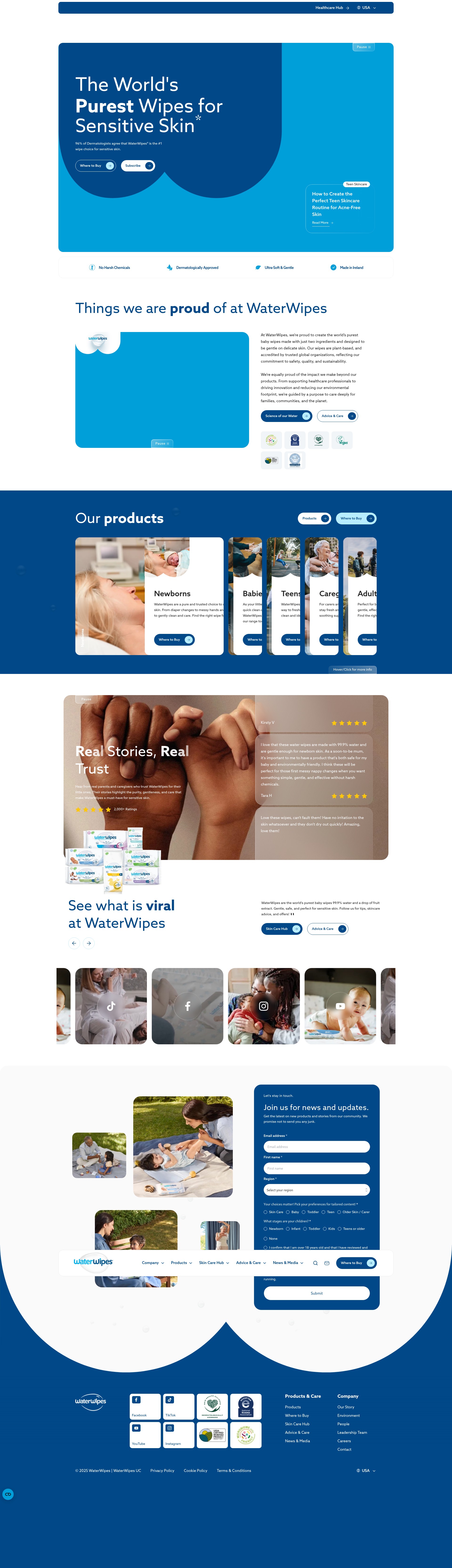 Screenshot of waterwipes.com